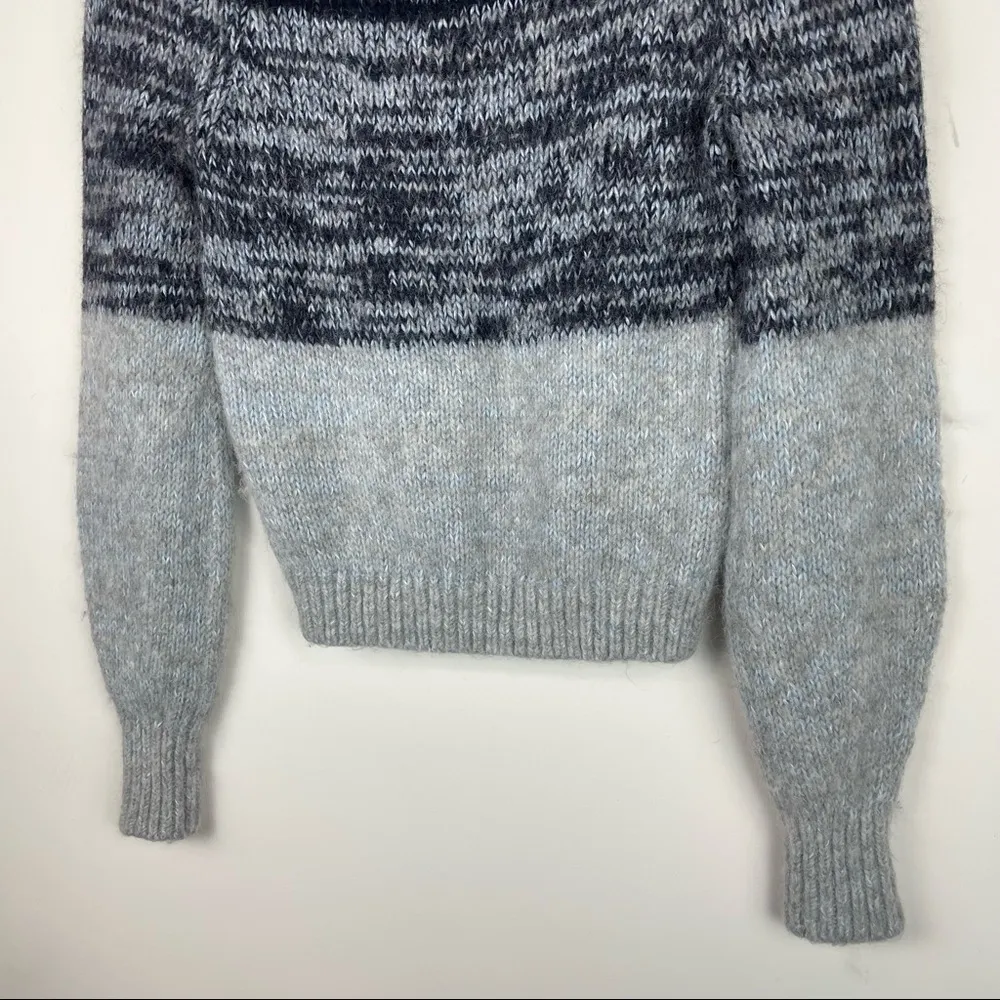 Banana Republic Merino Extra Fine Merino Wool Alpaca Blue Colorblock Sweater - Image 8