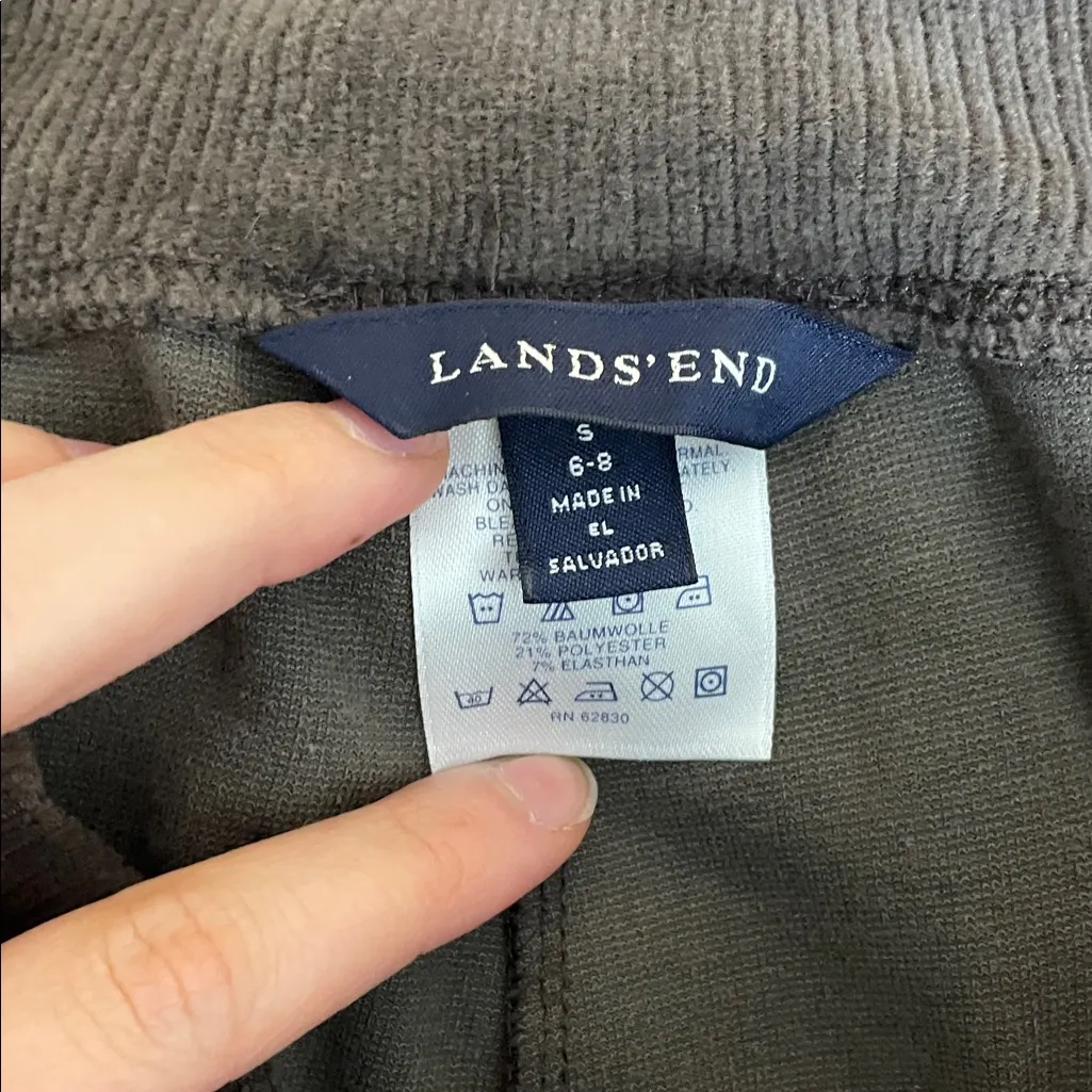 Lands' End Brown Corduroy Elastic Pants Size Small - Image 3