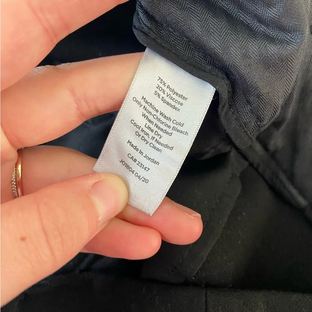 EUC‎ Talbots women’s solid black Hampshire ankle dress pants split hem stretch 4 - Image 6