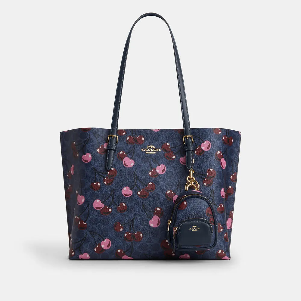 Coach Court Backpack Bag Charm In Signature Canvas With Cherry Print - Image 5