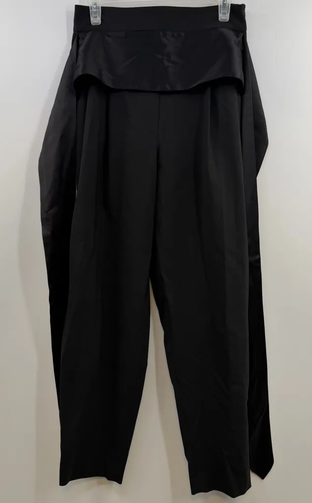 Massimo Dutti draped overlay trousers avant garde black women's US 8 EU 40 - Image 1