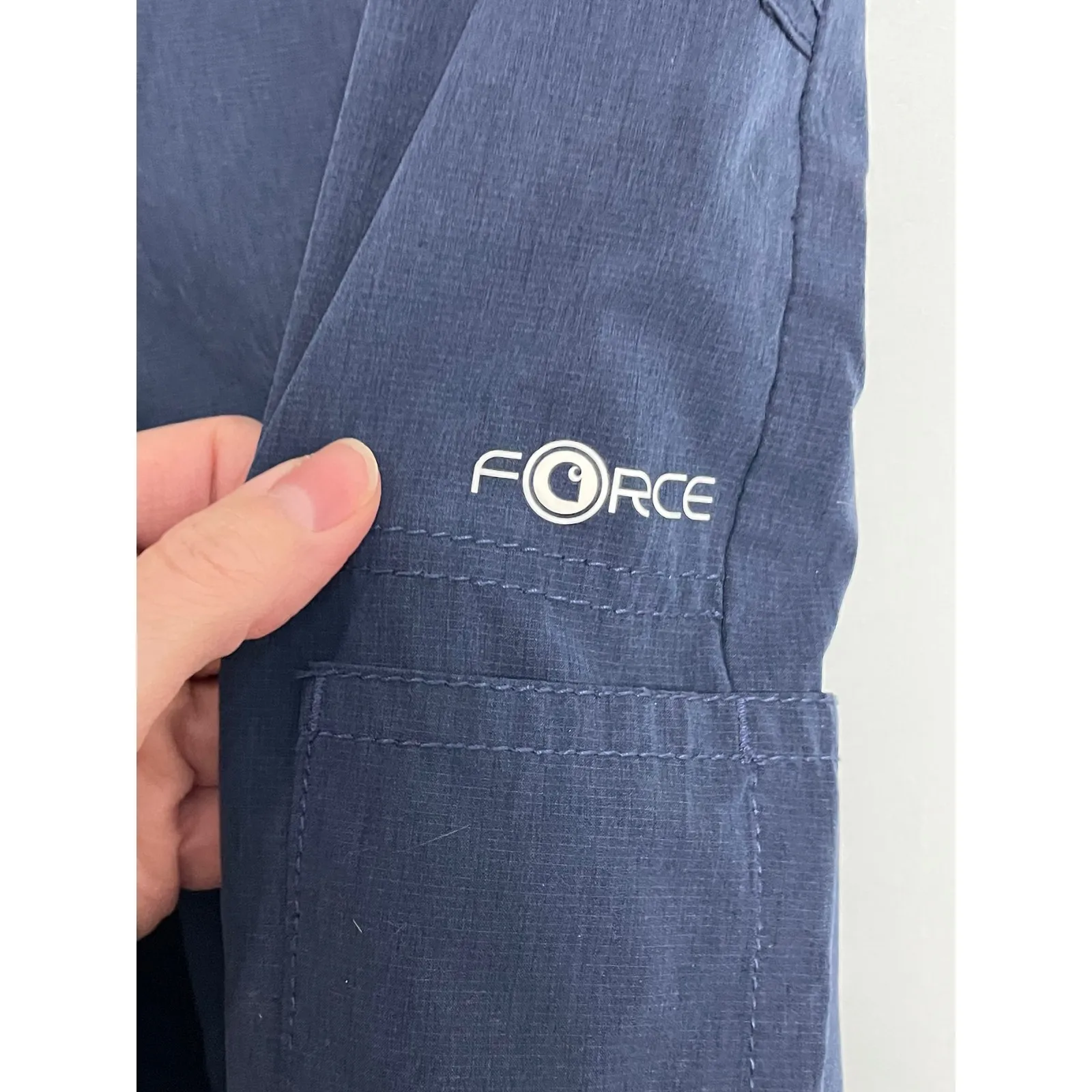 Carhartt Force Women Petite Medium Blue Cargo Scrub Pants Workwear Utility - Image 7