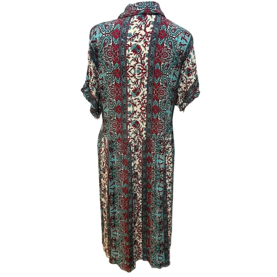 Anthropologie Uncle Frank Floral Frayed Hem Shirt Dress Size Small - Image 6