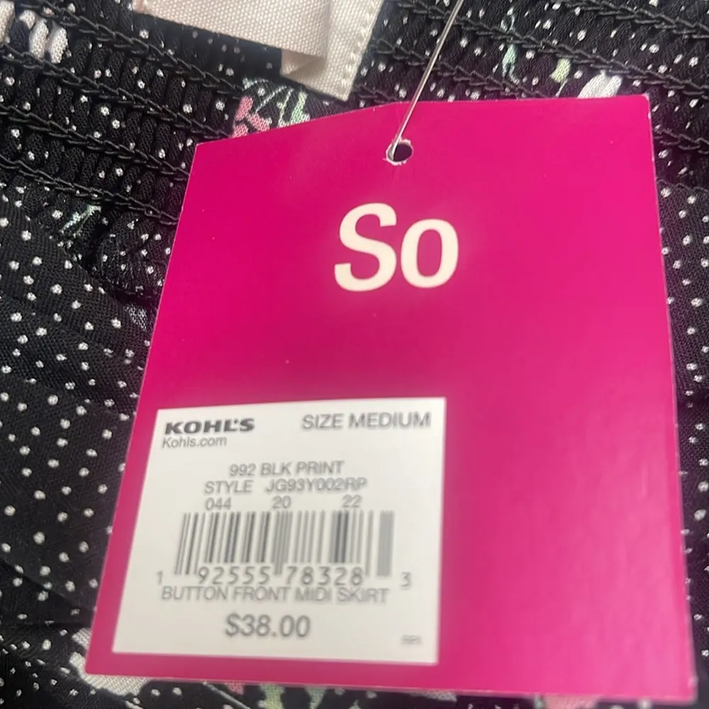 So black floral print midi skirt - Image 6