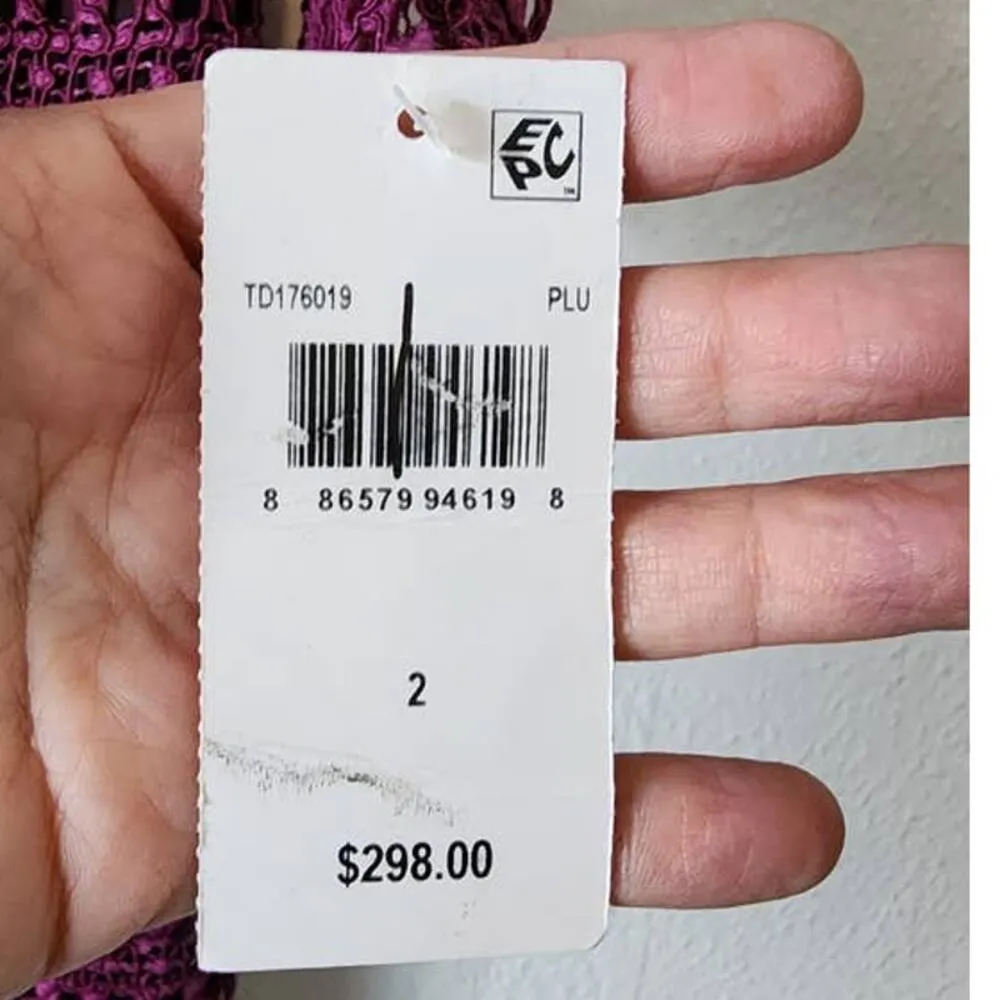 Trina Turk Geddes Blackbird Stripe Lace Sheath Dress in Plum 2 NEW - Image 6