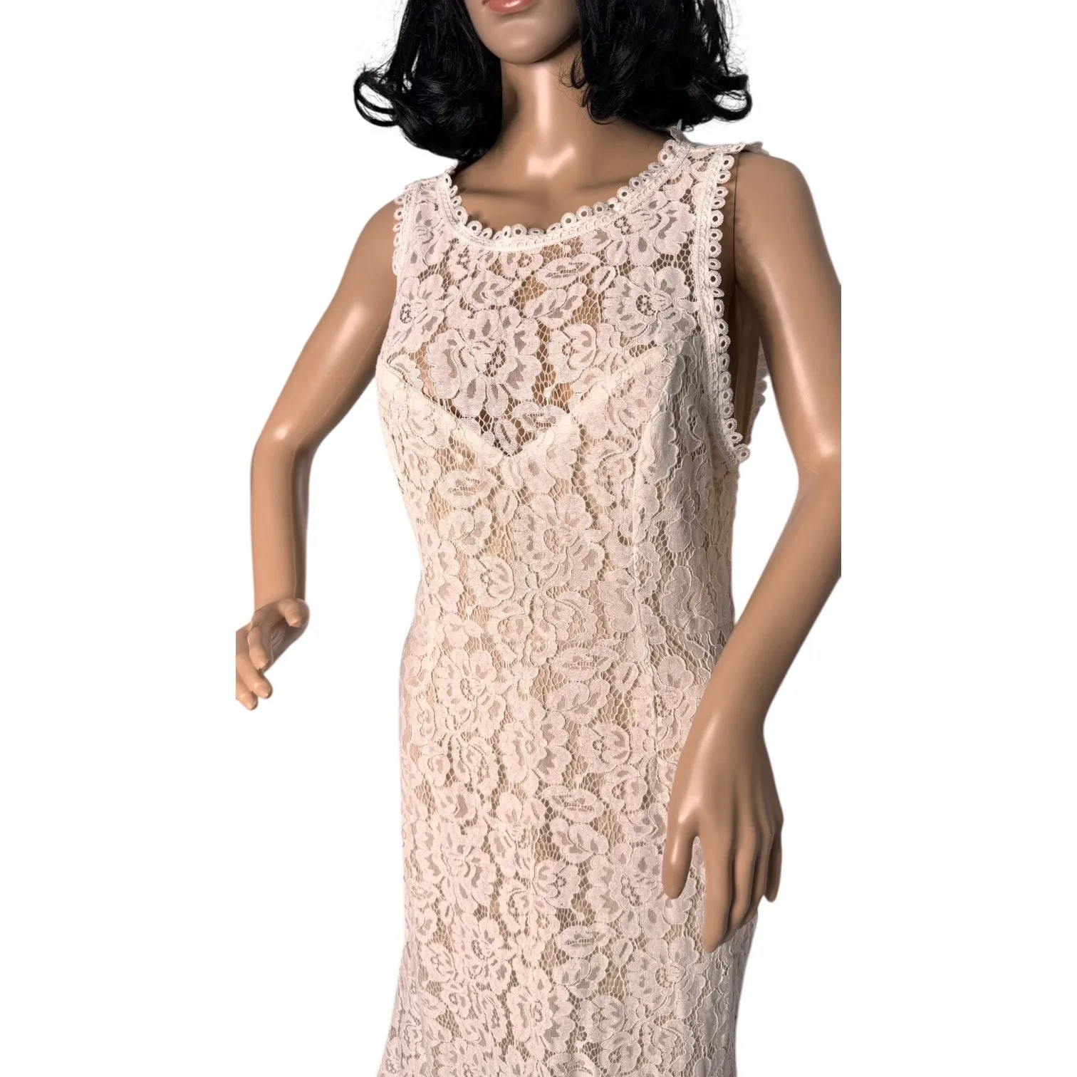 Lulus XL Ivory Lace Open Back Bridal Gown With Train NWT - Image 14