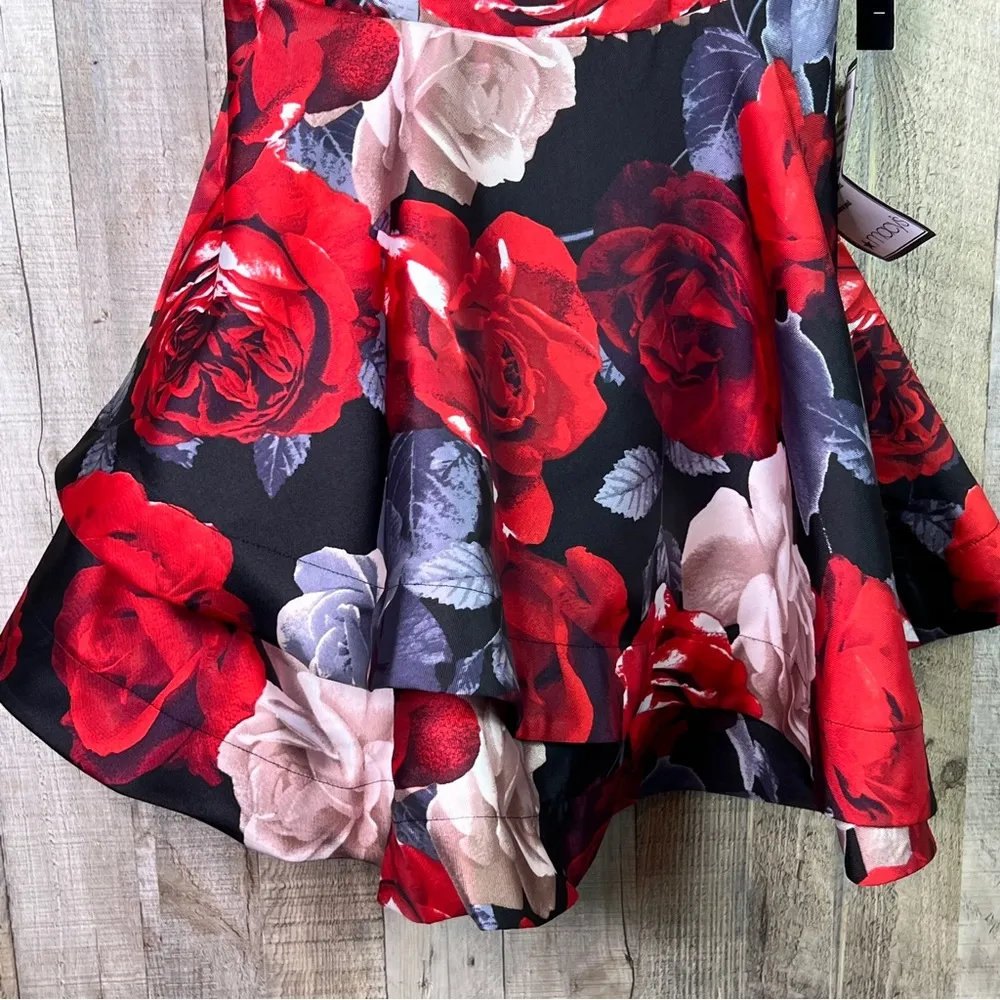 Trixxi Size 11 Juniors Floral Adjustable Spaghetti Straps Deep V Back Bo… - Image 5