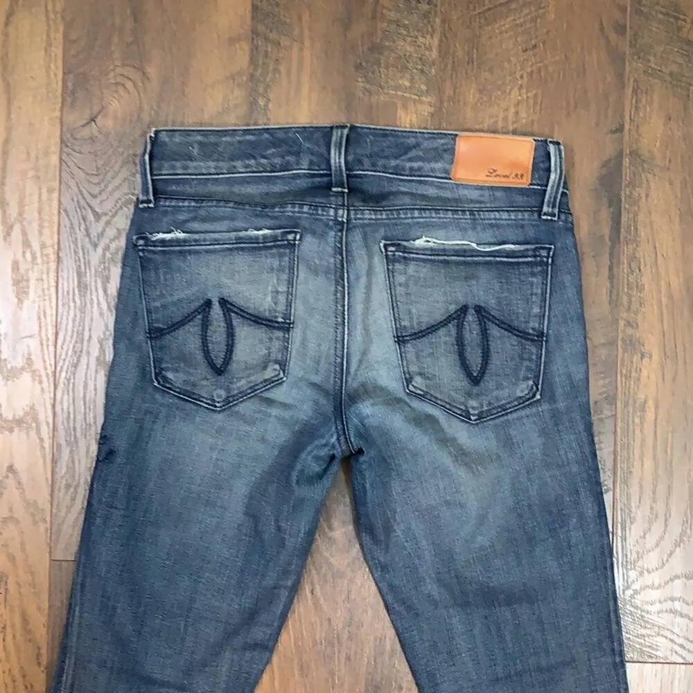 Level 99 Liza Skinny Distressed Ankle Jeans Vintage Fade Blue Size 25 - Image 5