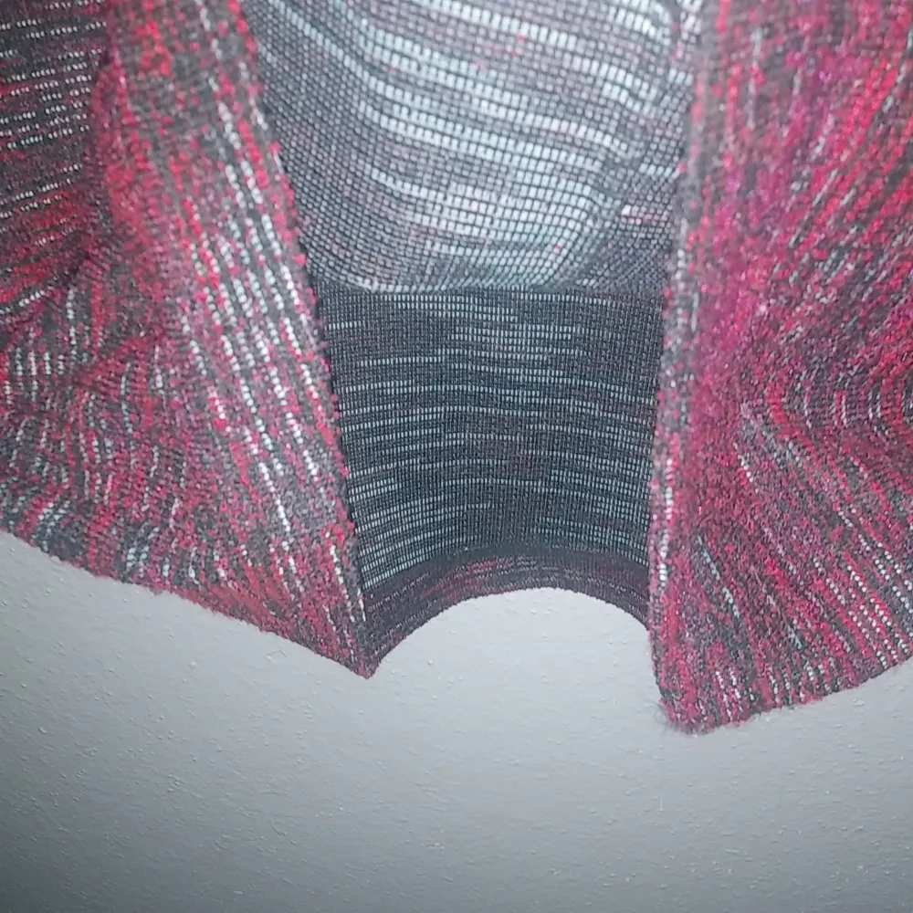 Loft SP Career Short Sleeved Textured Shift Mini Dress Crew Neck Red Gray Petite - Image 8