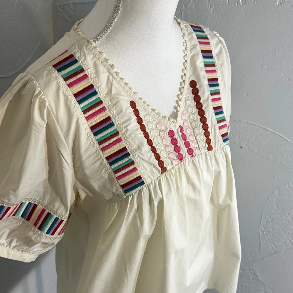 🌸 THML Embroidered Boho Blouse – Artisanal Charm Meets Chic Style 🌸 - Image 3