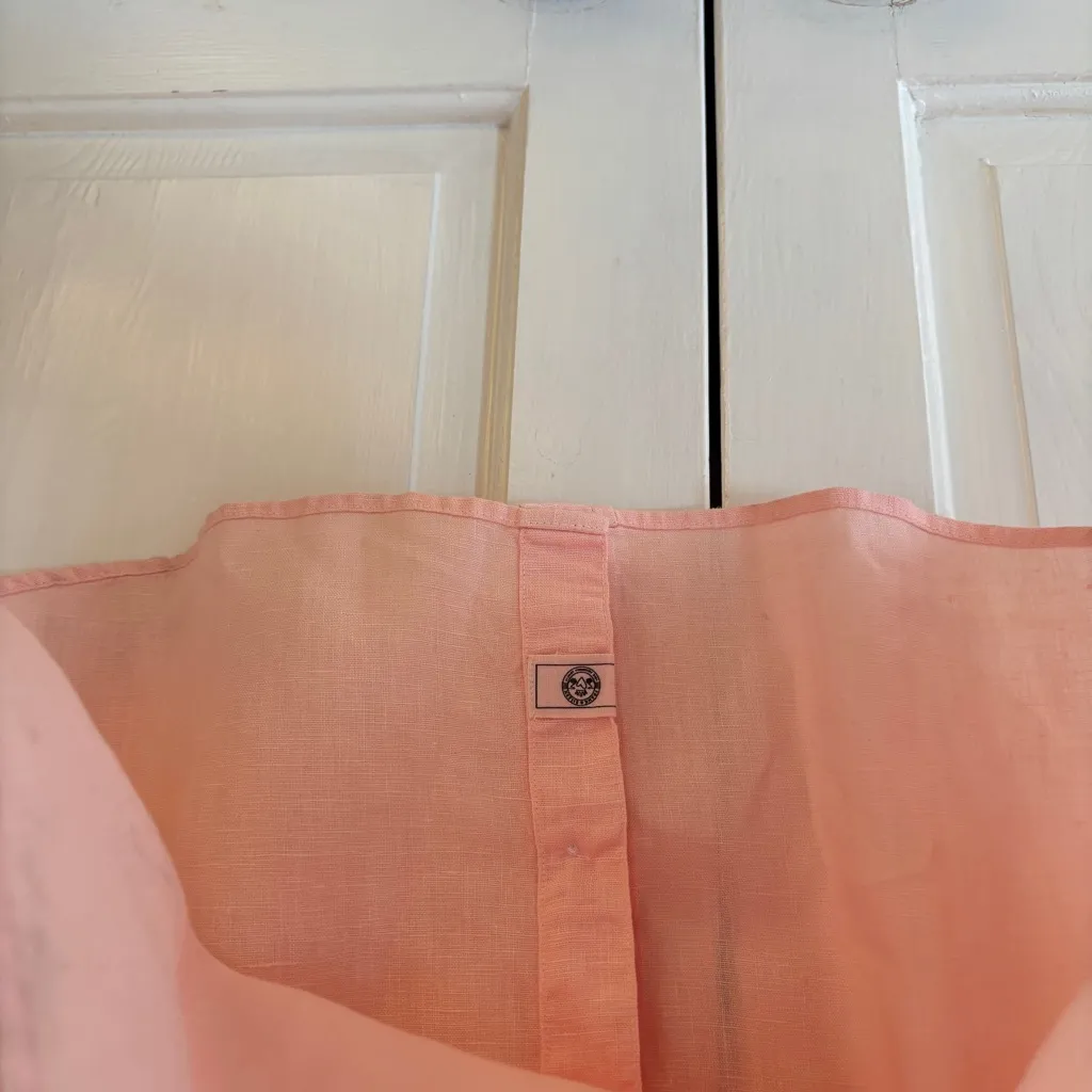 Frank & Eileen Mackenzie Peach Oversize Button Up Shirt Washed Linen One Size OS - Image 9