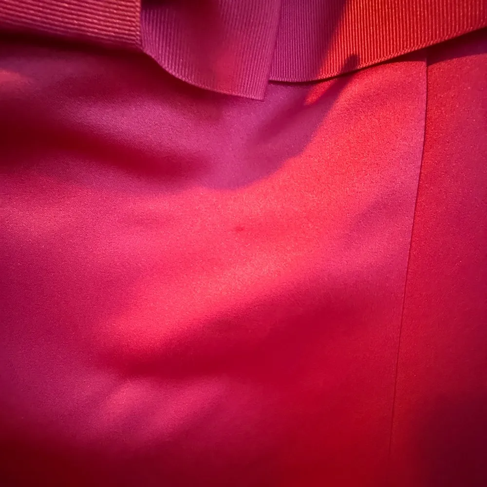 David’s Bridal Pink Satin Dress Size 14 Spaghetti Straps Bow Empire Waist A-Line - Image 3