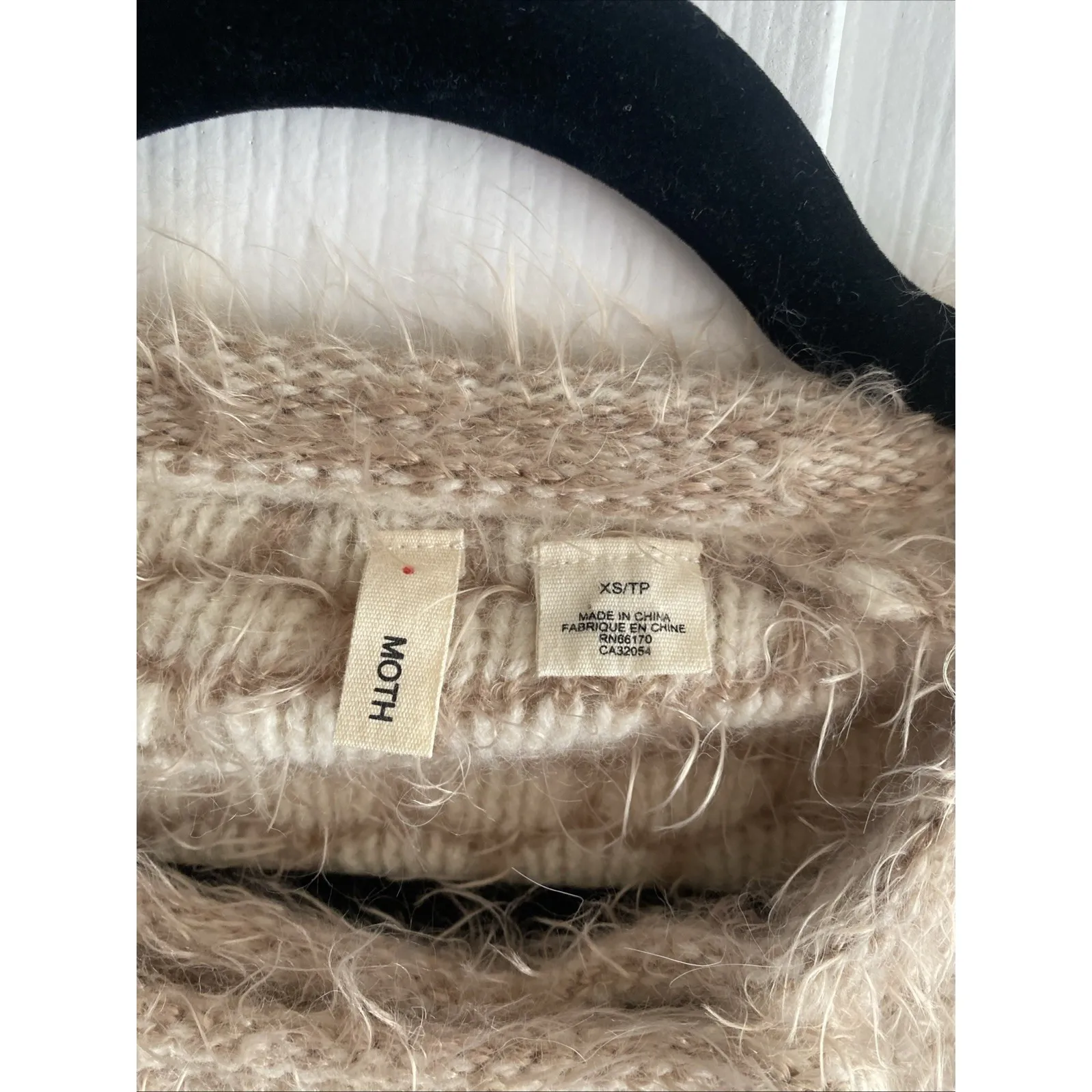 Moth Womens XS Anthropologie Tan Wool Angora Blend Caredigan Sweater - Image 3