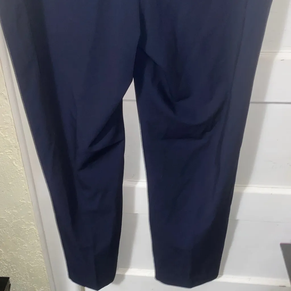 Liz Claiborne Career Audra Classic Navy Blue Zip Up Wide Leg Work Pants - Image 6