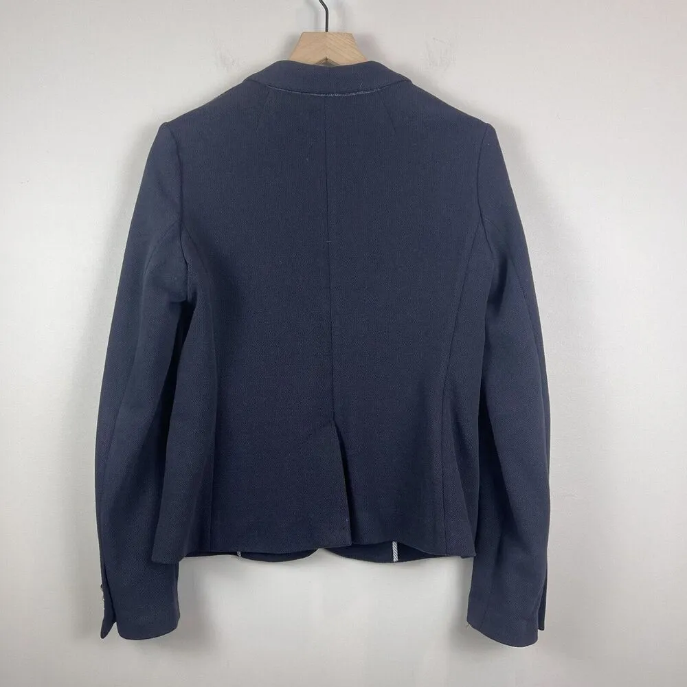 Vineyard Vines Women Knit Blazer Sz 8 Navy Blue Nautical Preppy Varsity Academia - Image 8