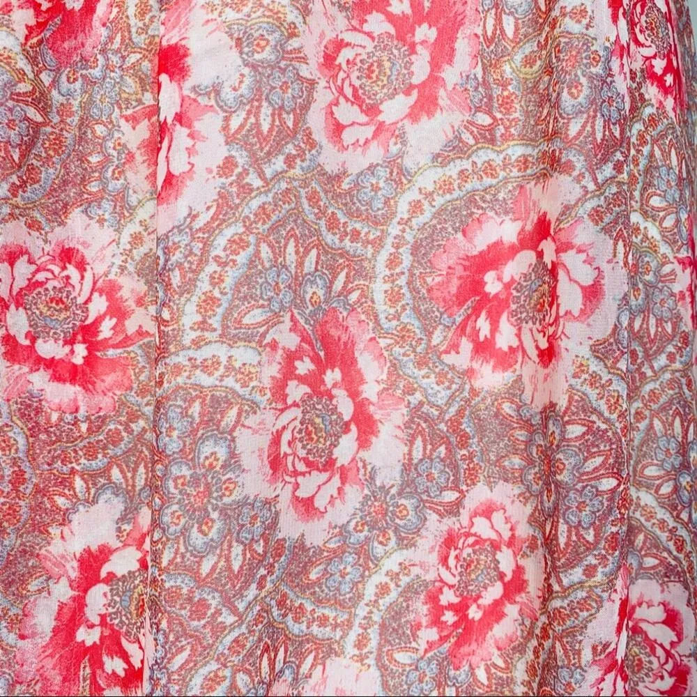 Free People Womens Battenberg Lace Crochet Floral Tiered Maxi Dress Size 2 - Image 9