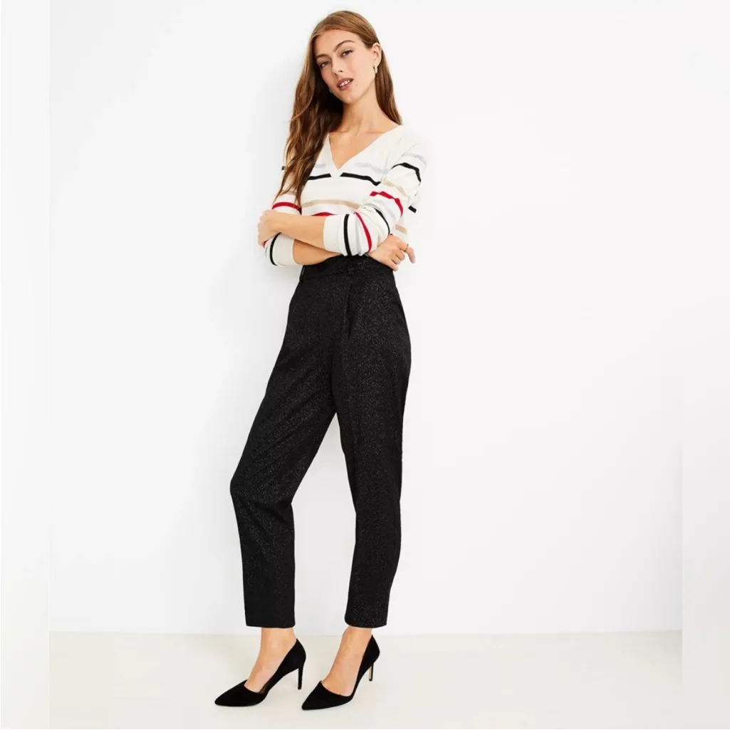 Loft Pants Women’s Size Medium Dress Pants Sparkly Glitter Pull On - Image 14