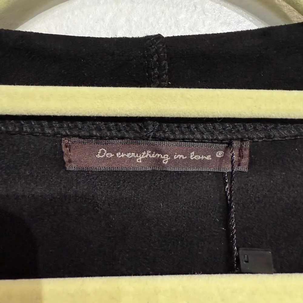 Anthropologie Do Everything In Love Black Faux Suede Vest Sz O/S NWT - Image 5