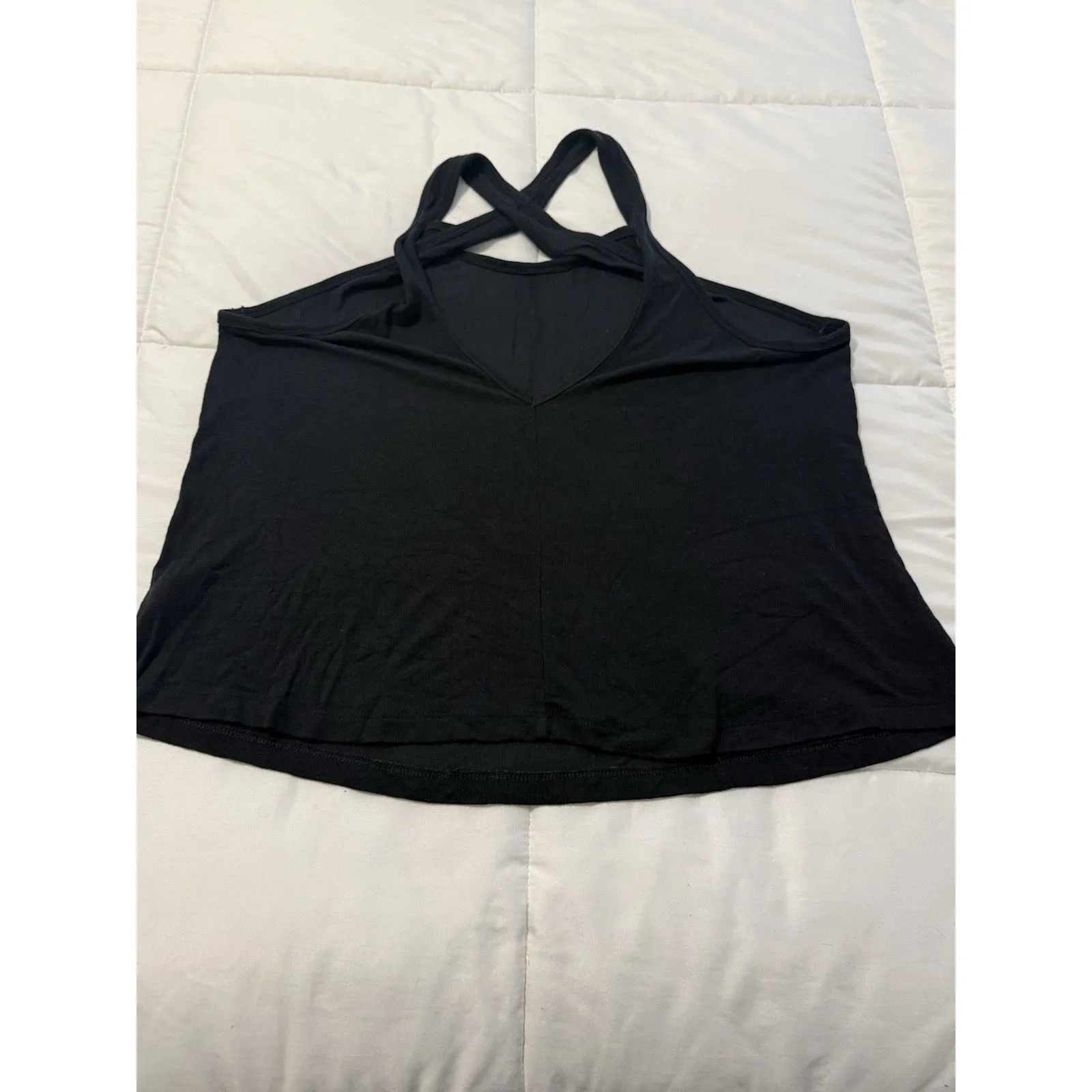 New Offline By AERIE Large Black Scoopneck Cross Back Tank Top Women Relaxed - Image 5