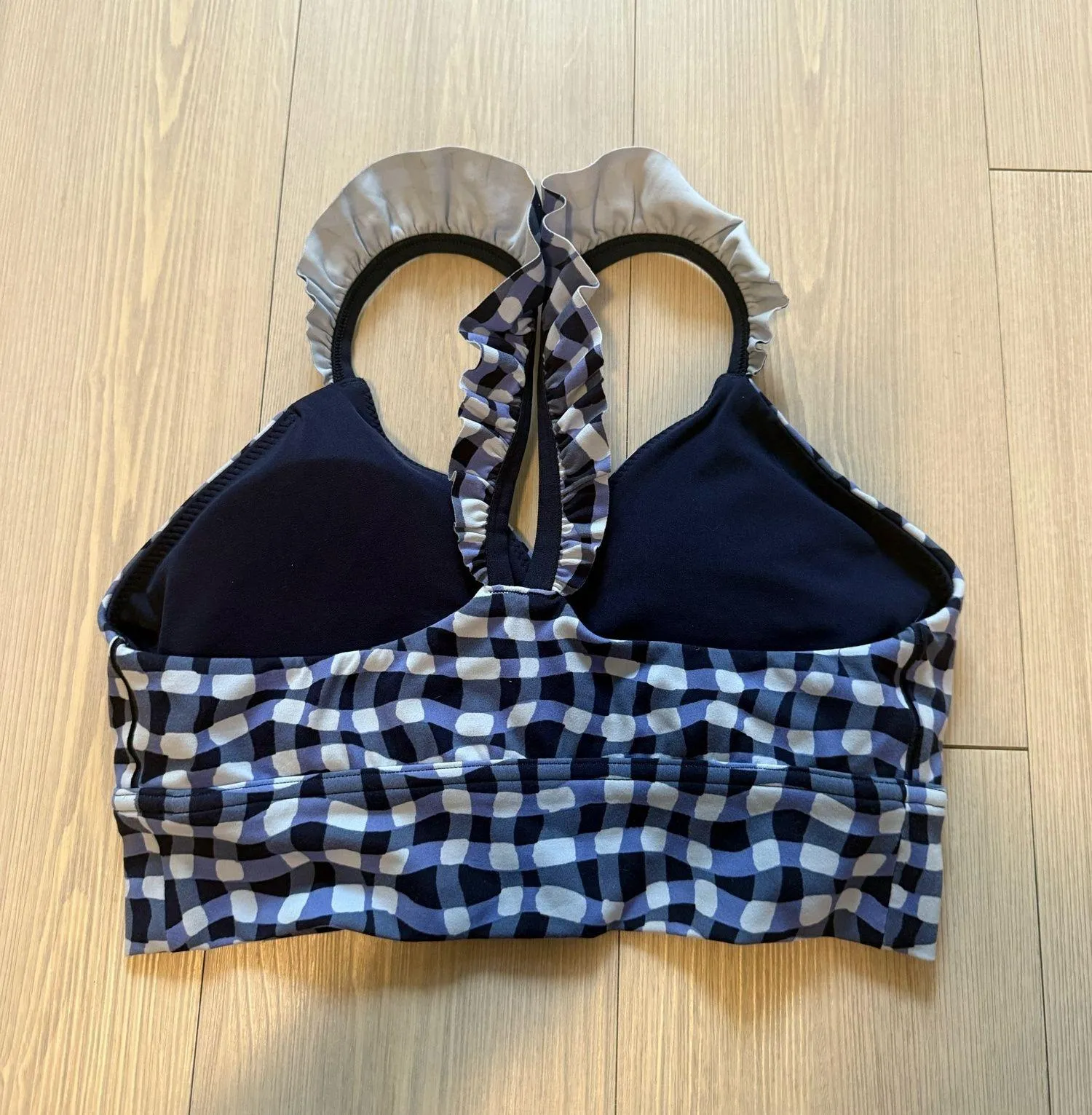 Offline by aerie gingham navy and blue sports bra - Image 2
