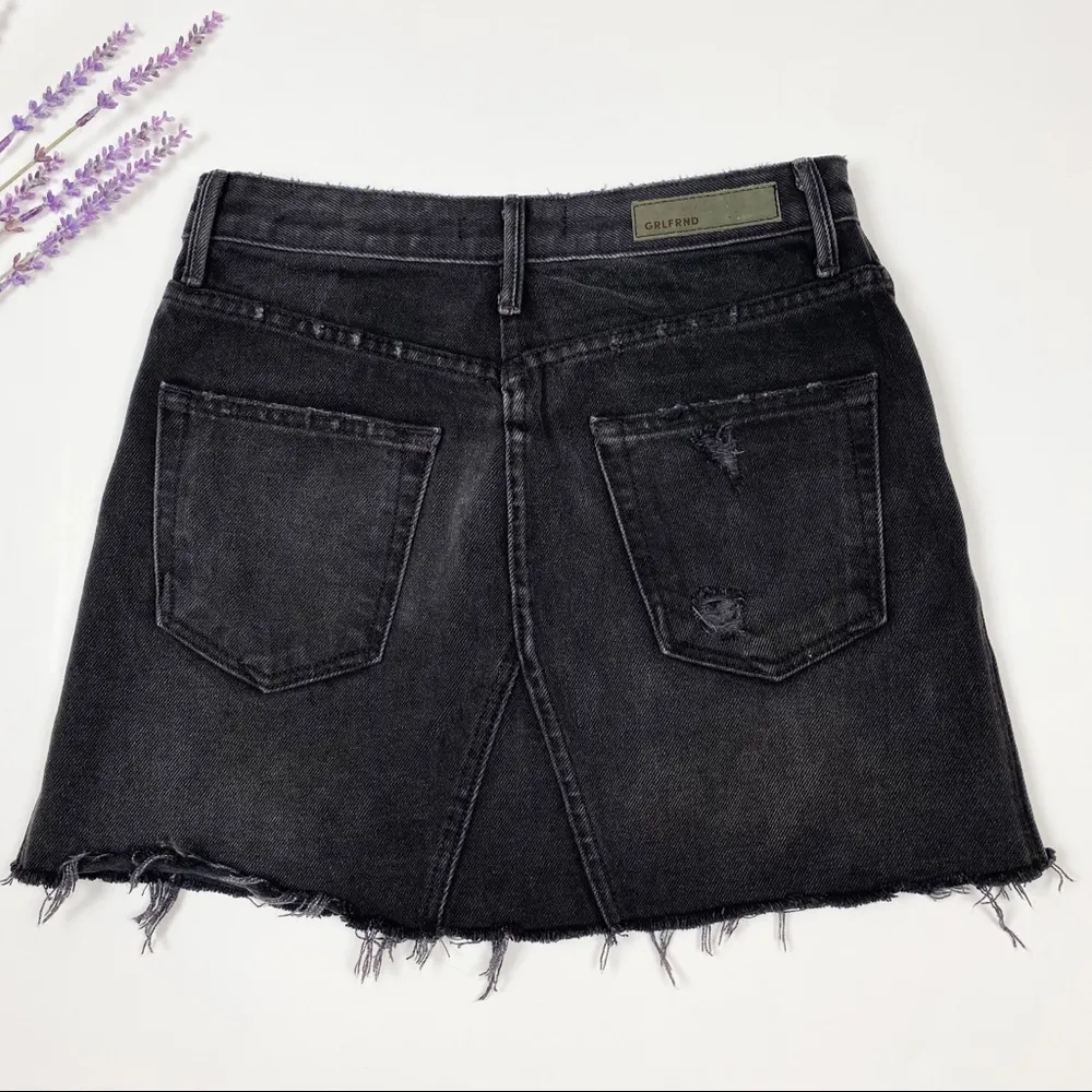 GRLFRND Eva Black Denim Mini Skirt In Hotel California - Image 5