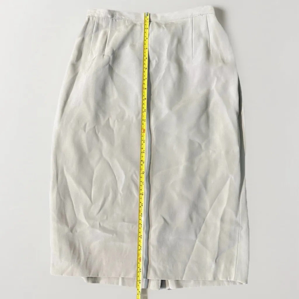 Vintage‎ Giorgio Armani Women's Straight Pencil Skirt  Tan  8  Silk Blend Y2K - Image 5