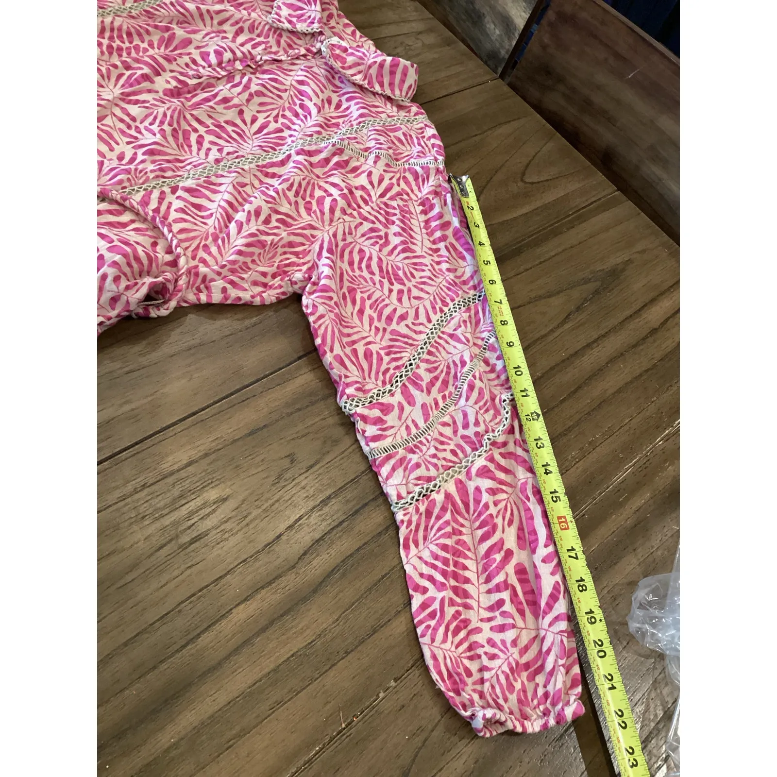 ALLISON New York NATASHA Cotton MINI DRESS PINK PALMS size M Size M - Image 7