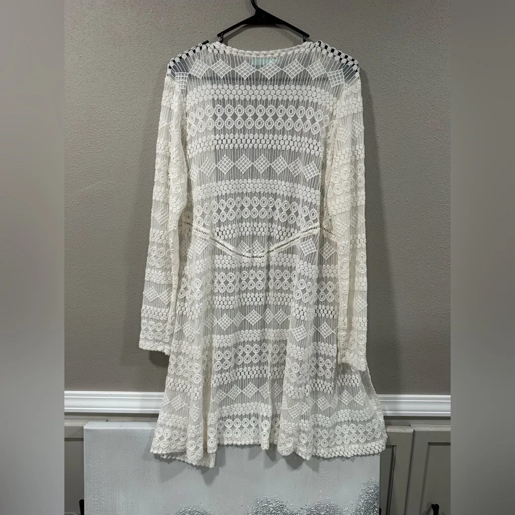 Maurice’s White Lace Open Cardigan - Image 3