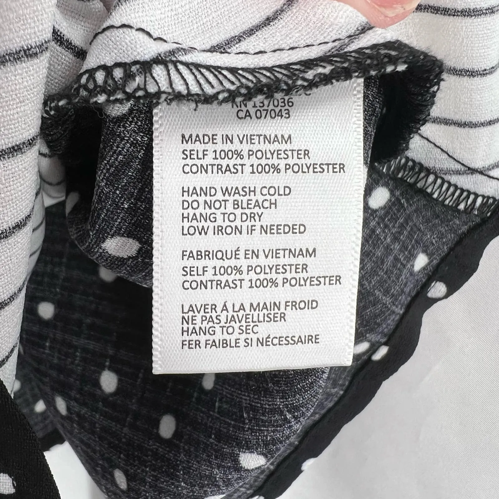 Paper Crane Stripe Dot Black and White Cami Wrap Size‎ Small - Image 3