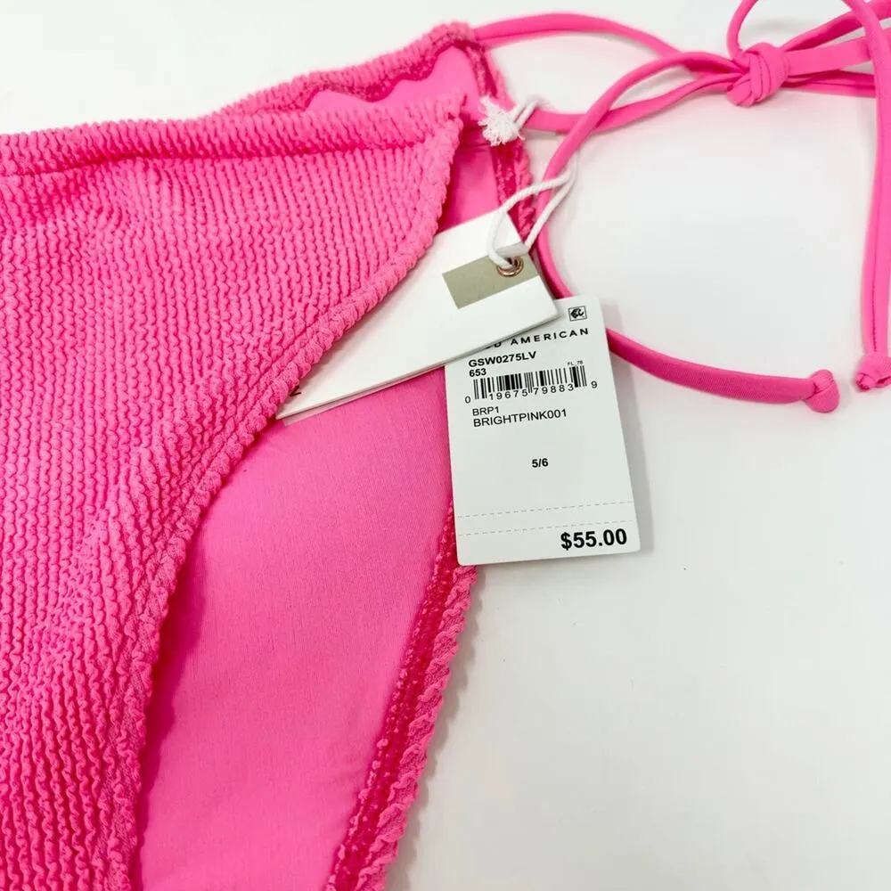 Good American Women Tiny Ties Bikini Bottom Hot Pink Size 2X/3X NWT - Image 4