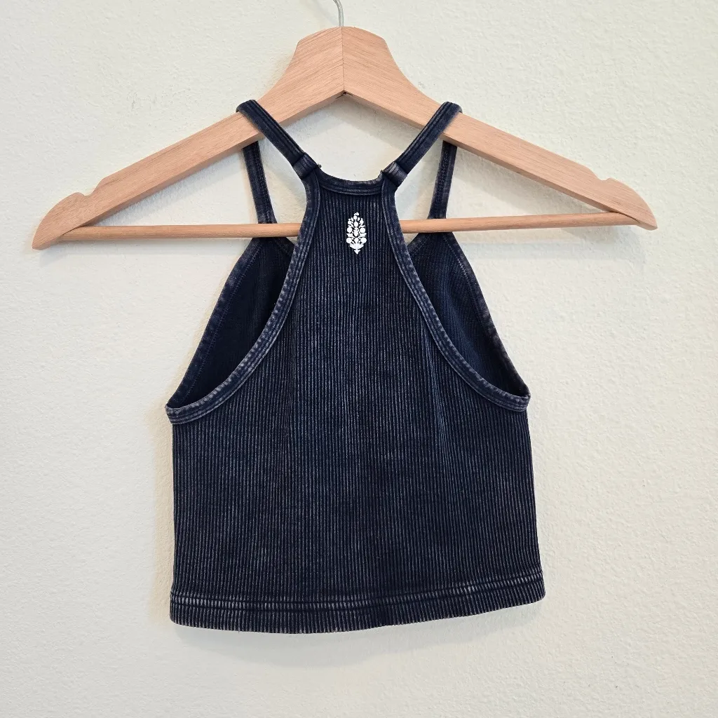 Free People Happiness Runs Long Crop blue Tank top size XS - Image 6