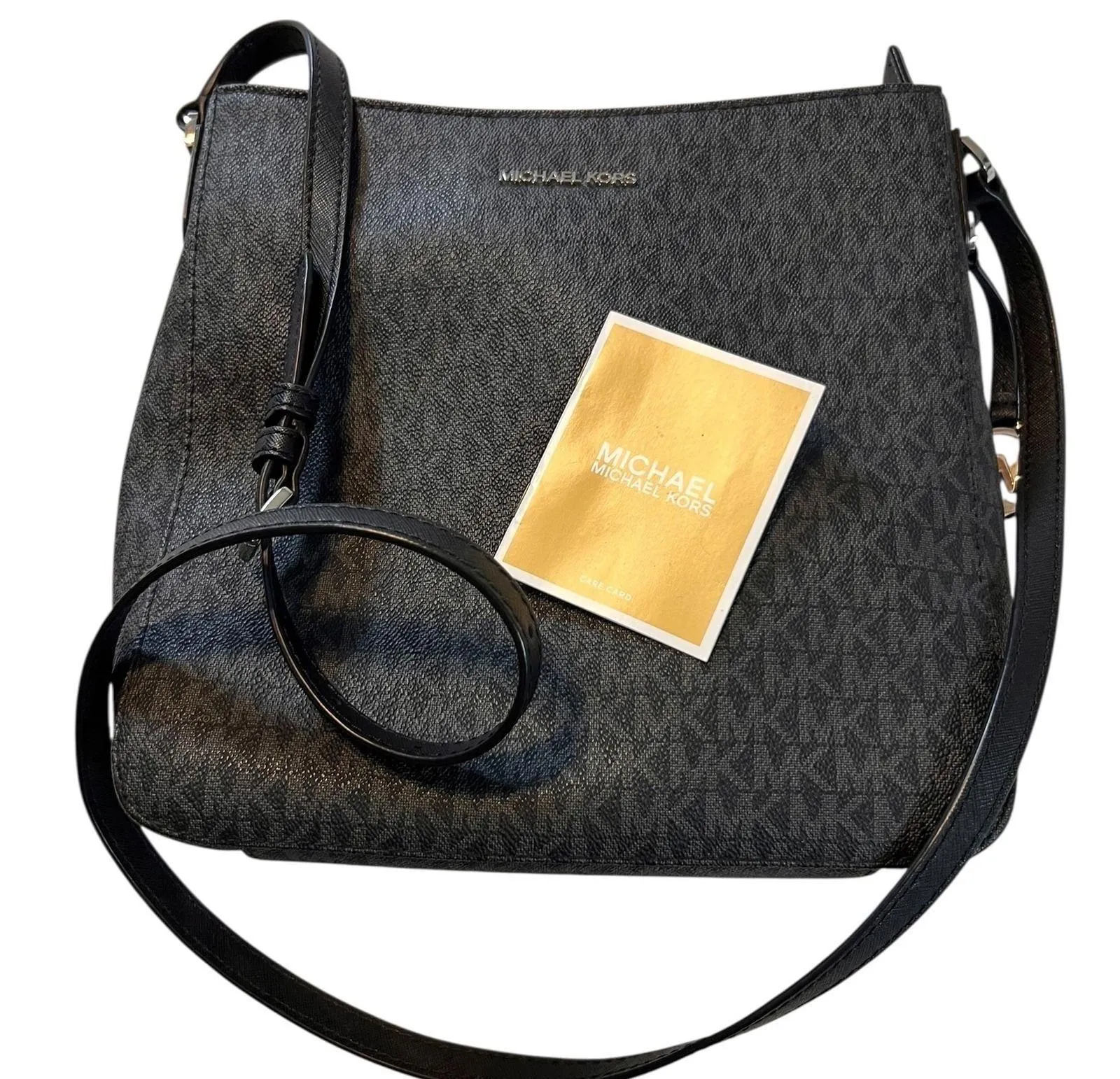 Michael Kors Jet Set Travel Large Messenger Crossbody Black Logo Bag - Image 3