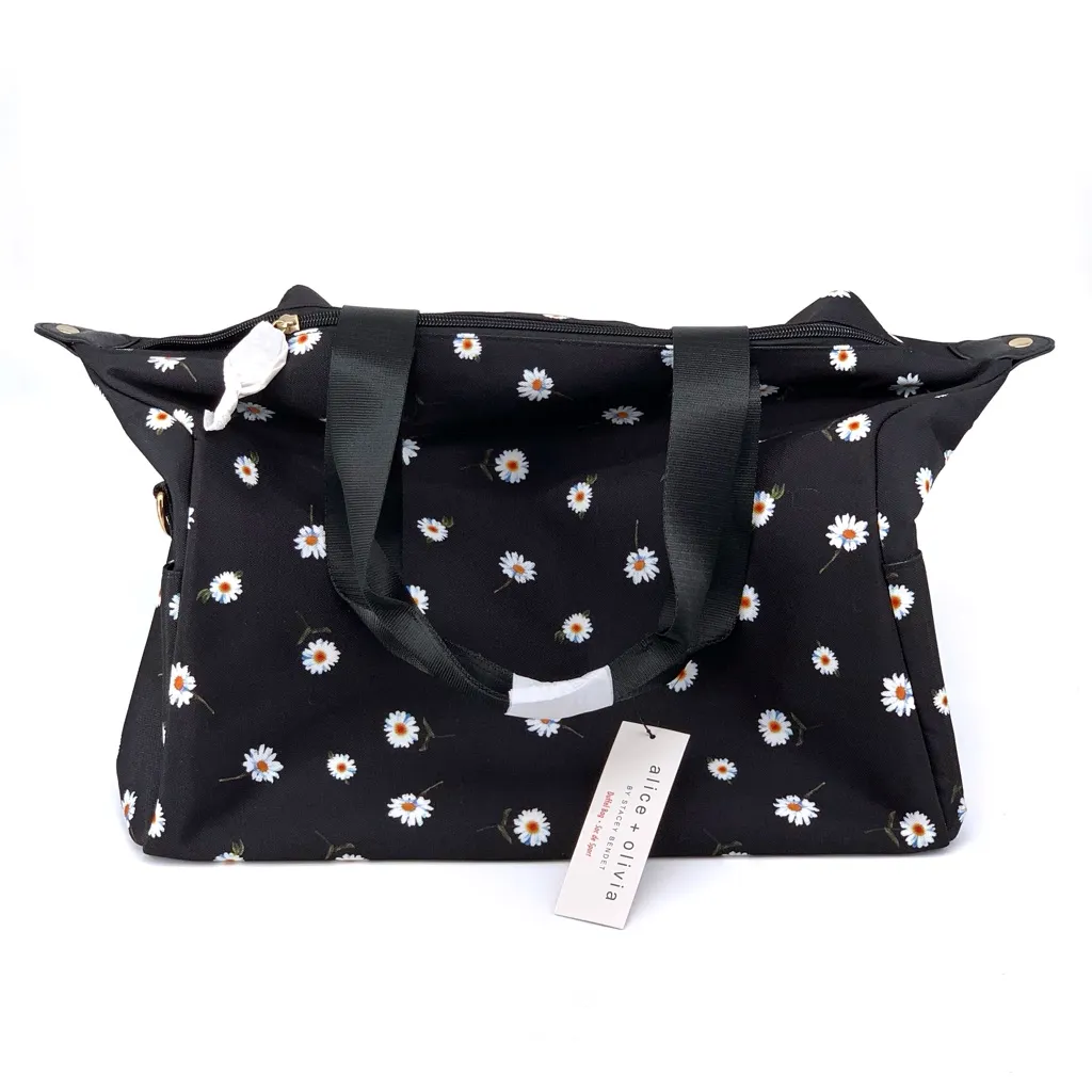 NWT ALICE + OLIVIA Daisy Duffel Bag Black - Image 3