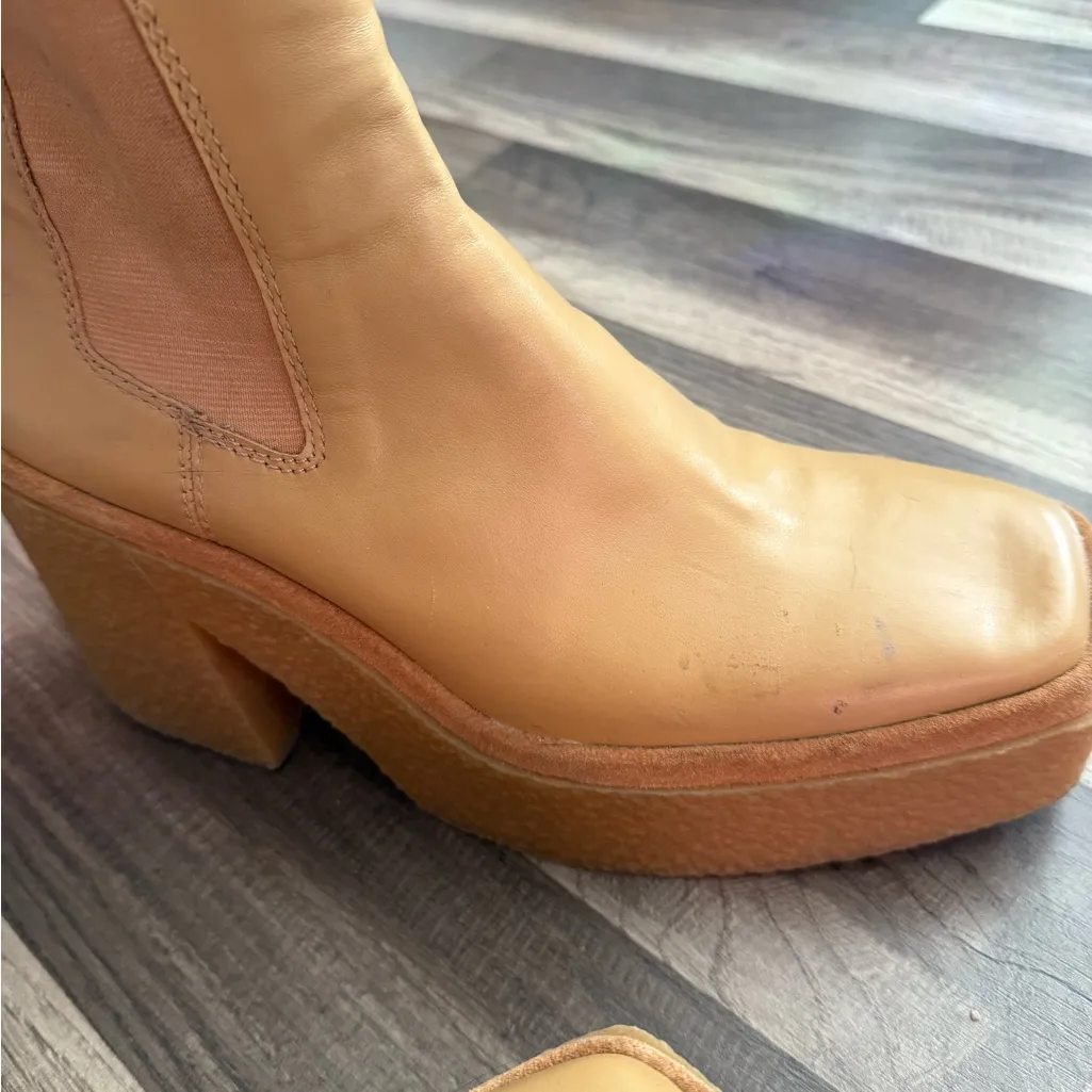 Zara Tan Platform Ankle Boots - Image 7