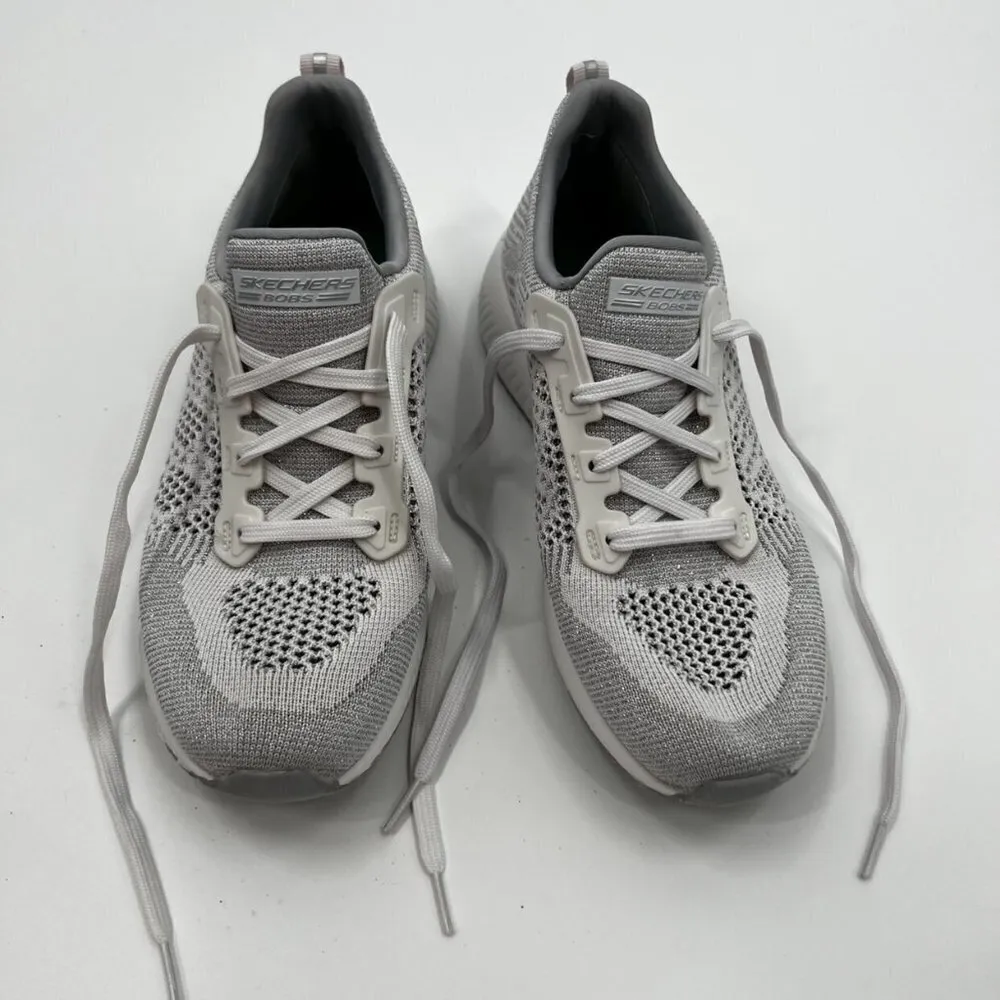 Sketchers Bobs White Silver Sneakers - Image 2