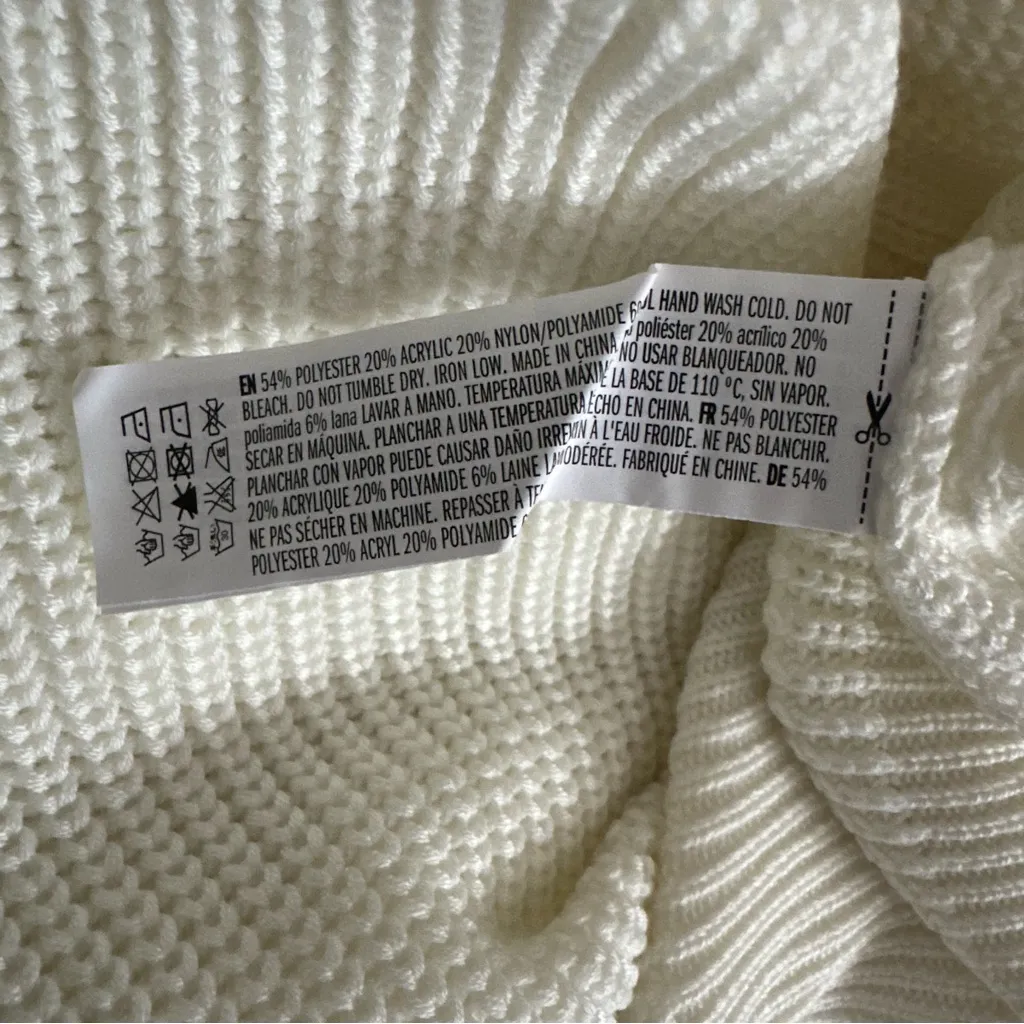 English Factory Ivory Puff Sleeve Crewneck Sweater Size XS - Image 15