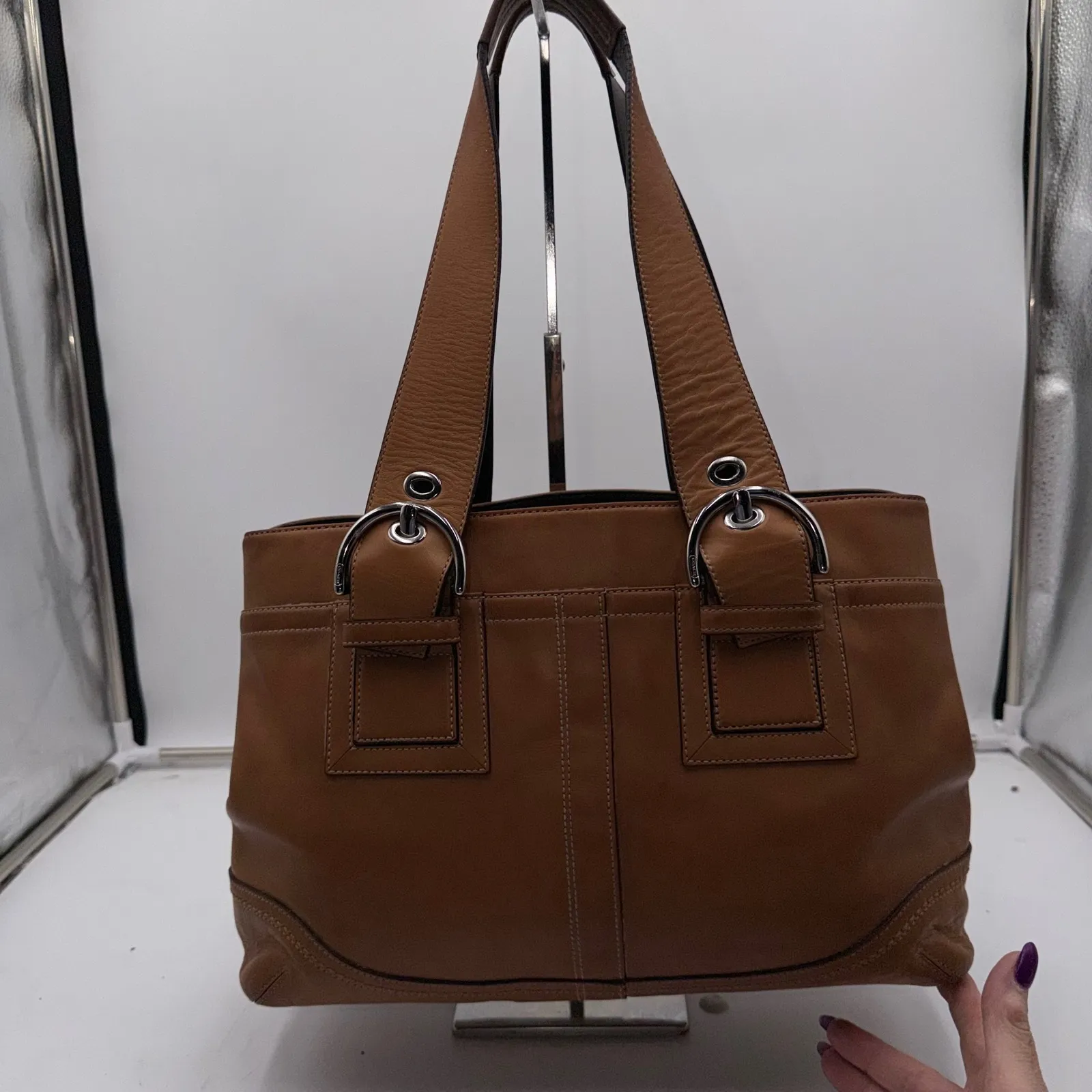 Coach Soho Tan Leather  Buckle Shoulder Bag 7548 - Image 5