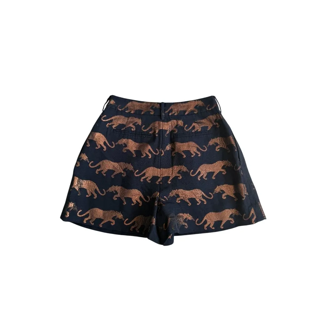 MARC BY MARC JACOBS Jaguar Print High Waist Wool Blend Shorts Size 6 - Image 3