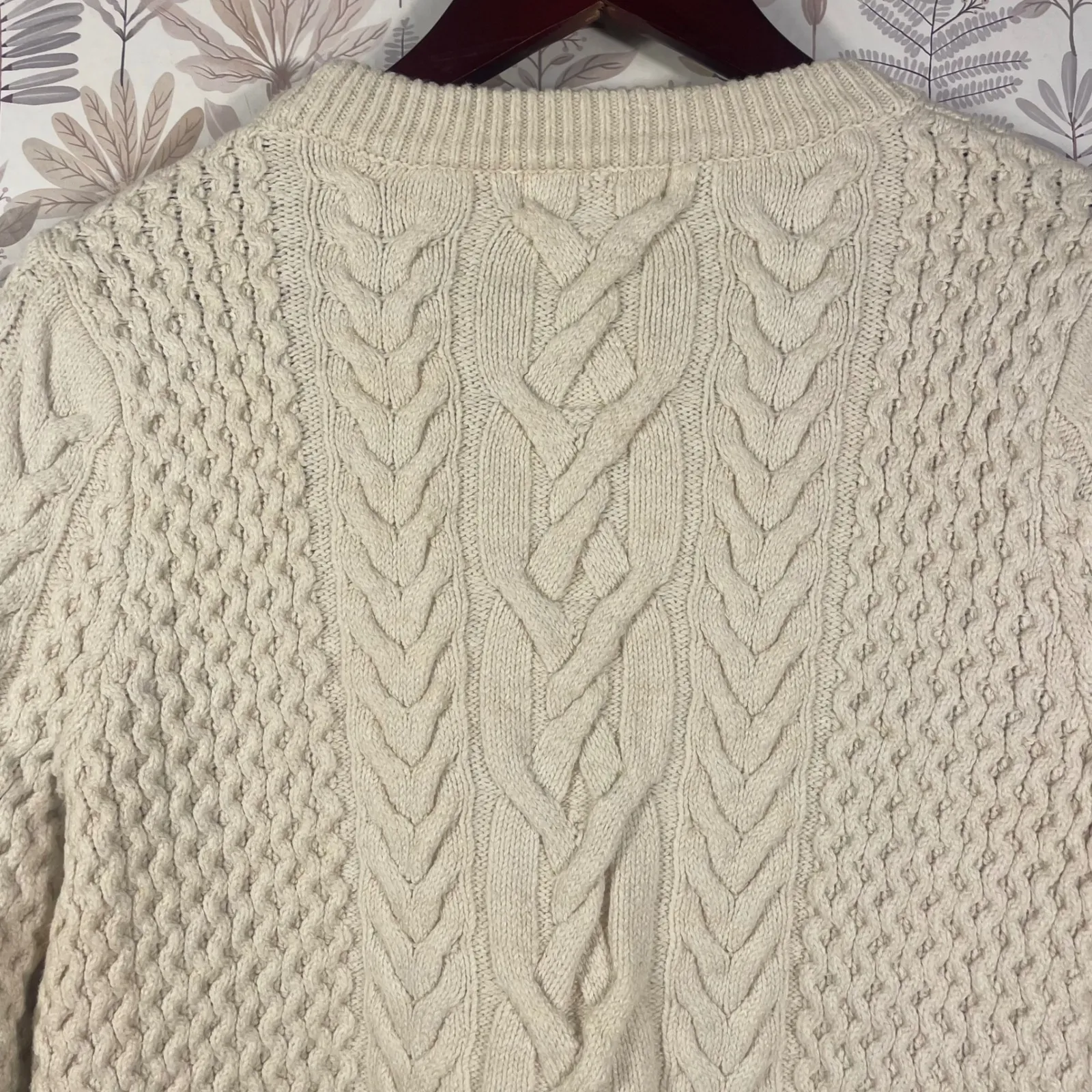 Nili Lotan x Target‎ Ivory Cable Knit Crewneck Sweater MInimalist Neutral Small - Image 9