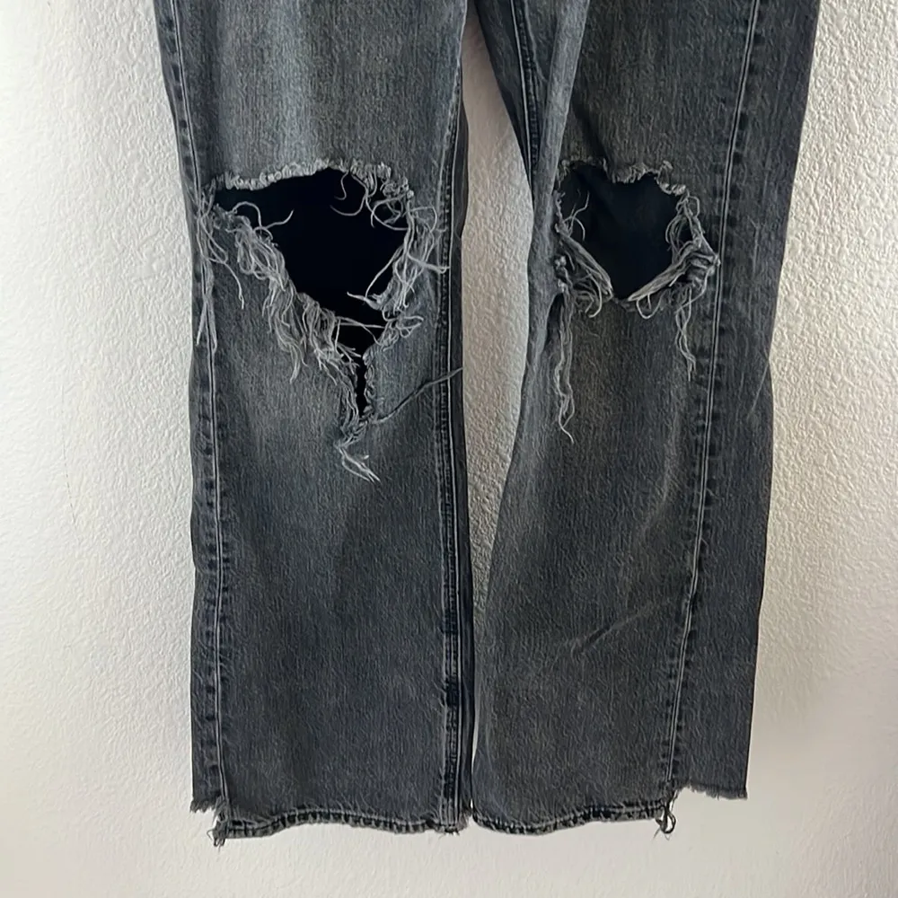 American Eagle 90s Bootcut Boot Cut Distressed Black Denim Jeans 4 - Image 3