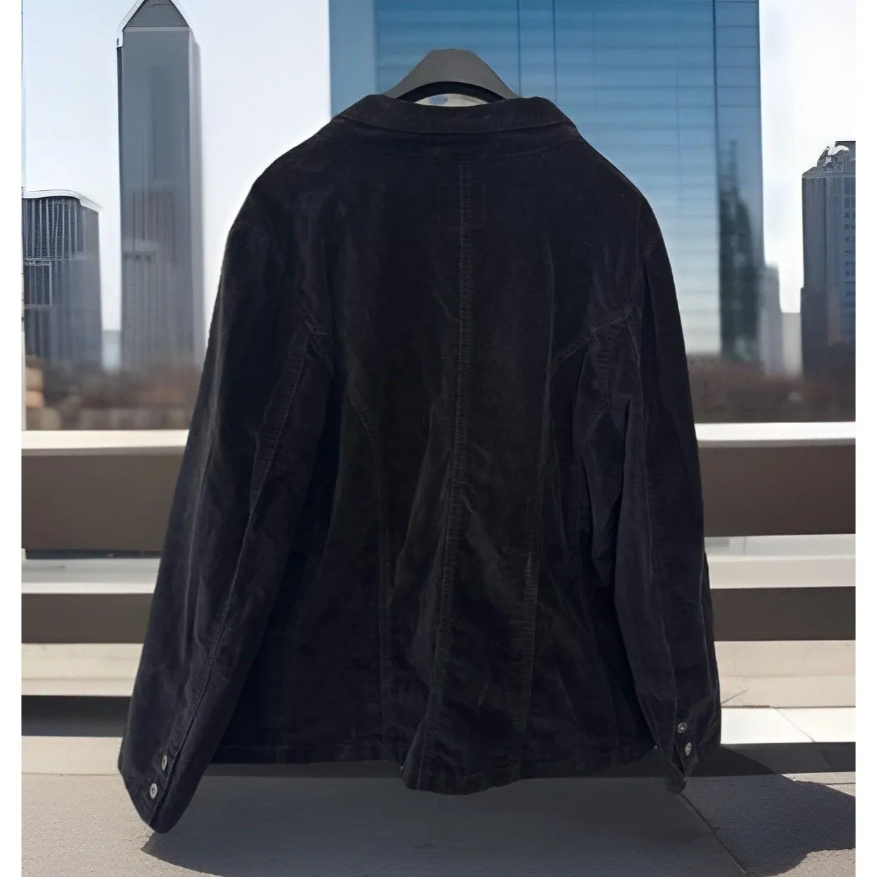 VTG 80s Women 2X Gloria Vanderbilt Stretch Black Velvet Blazer Jacket Grannycore - Image 2