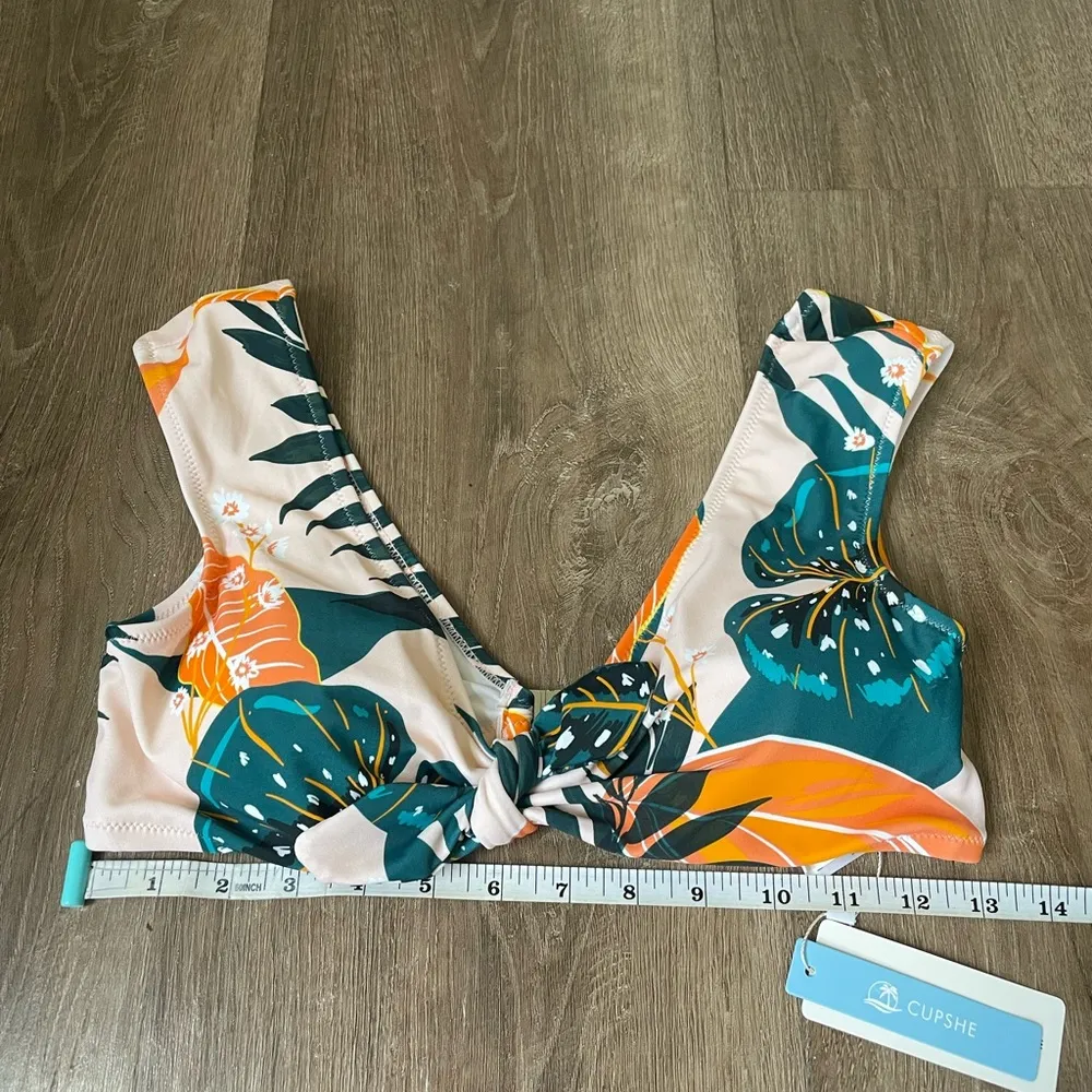 Cupshe NEW Floral Bikini Top Separates NWT, Bow Knot, Wide Straps ~ Women’s Sz M - Image 10