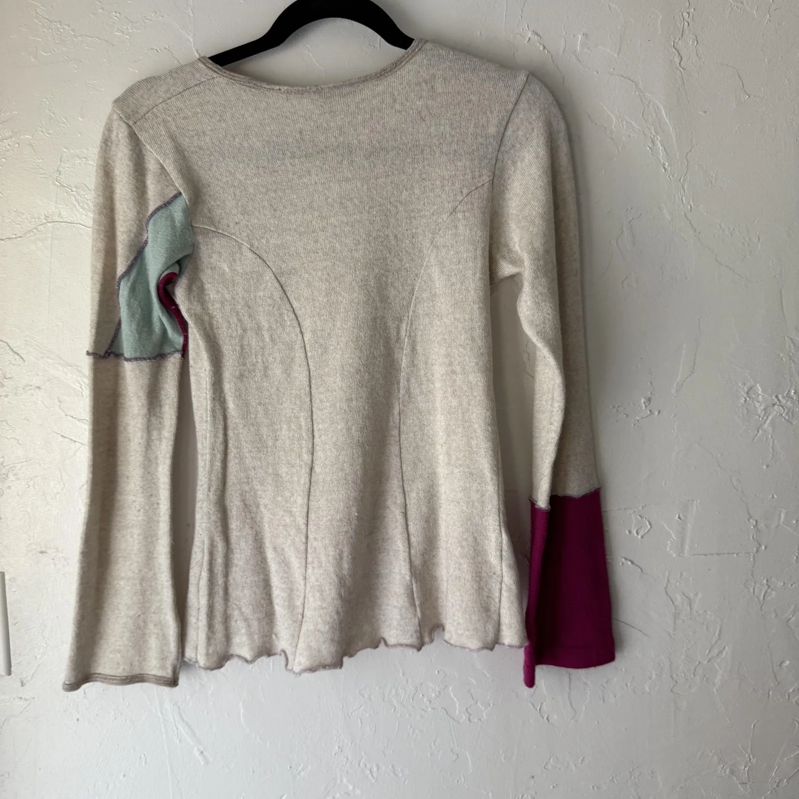 July Five Y2k Sweater Women Small Boho Pullover Long Sleeve Colorblock Top Fiary - Image 8