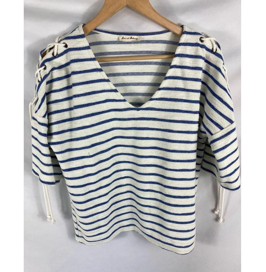 Jane and Delancey Stripe V Neck Knit Top Size XXL - Image 4
