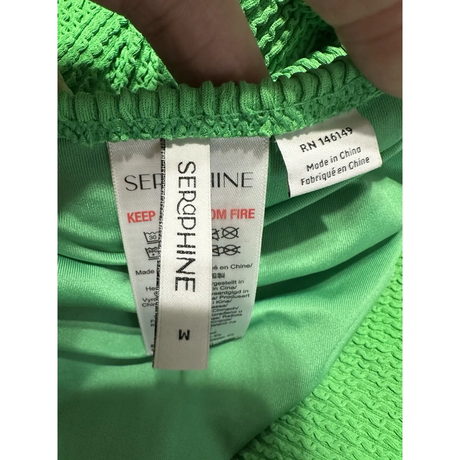 Seraphine Fiji Green Full Panel High Waist Maternity Bikini Set Size M NWOT - Image 8