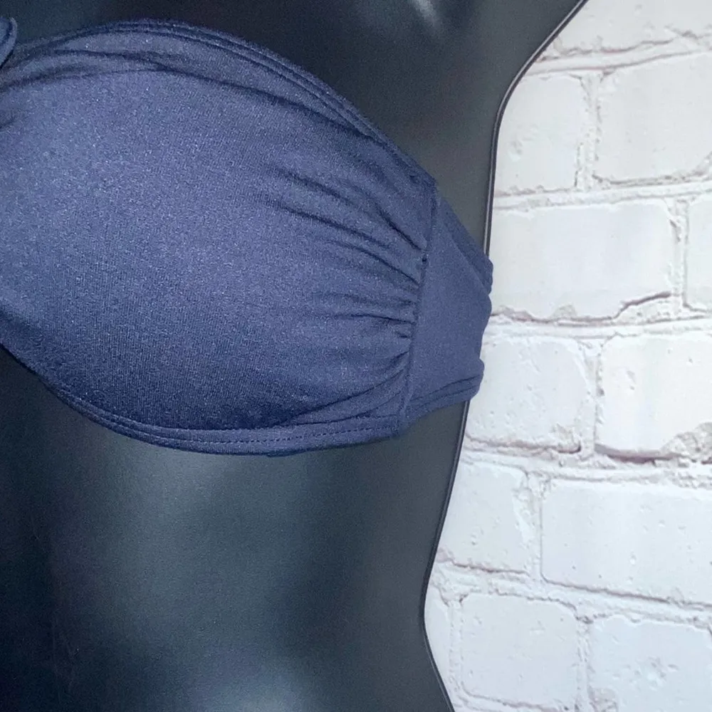 Juicy Couture Navy Strapless Double Bow Bikini Top - Image 4