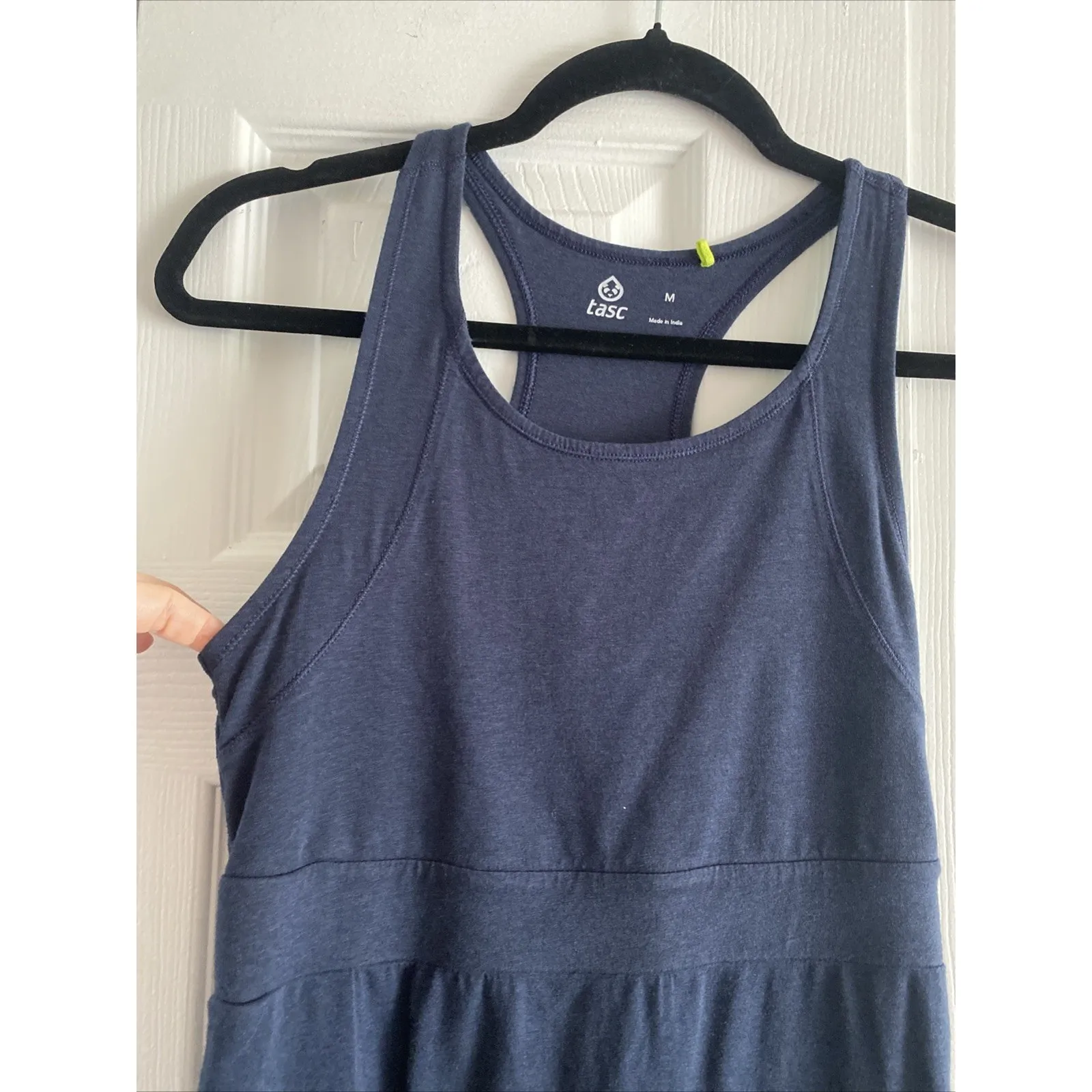 Tasc Womens Medium Blue‎ Sleevess Dress Organic Cotton Blend Blue - Image 3