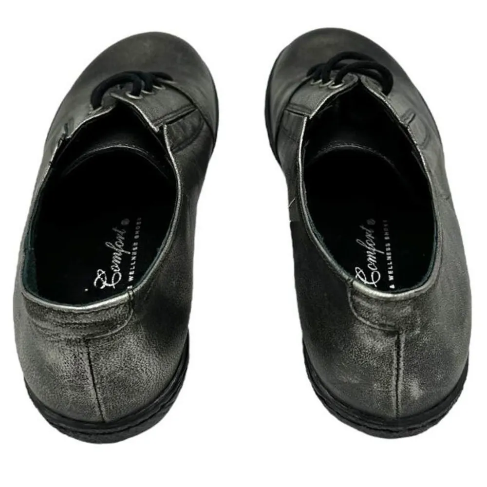 HELLE COMFORT WELLNESS PEWTER OXFORD COMFORT SHOES SIZE 6.5 - Image 4