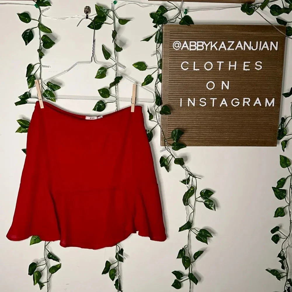 Francesca's Francesca’s Mi Ami Red Mini Skirt - Image 3