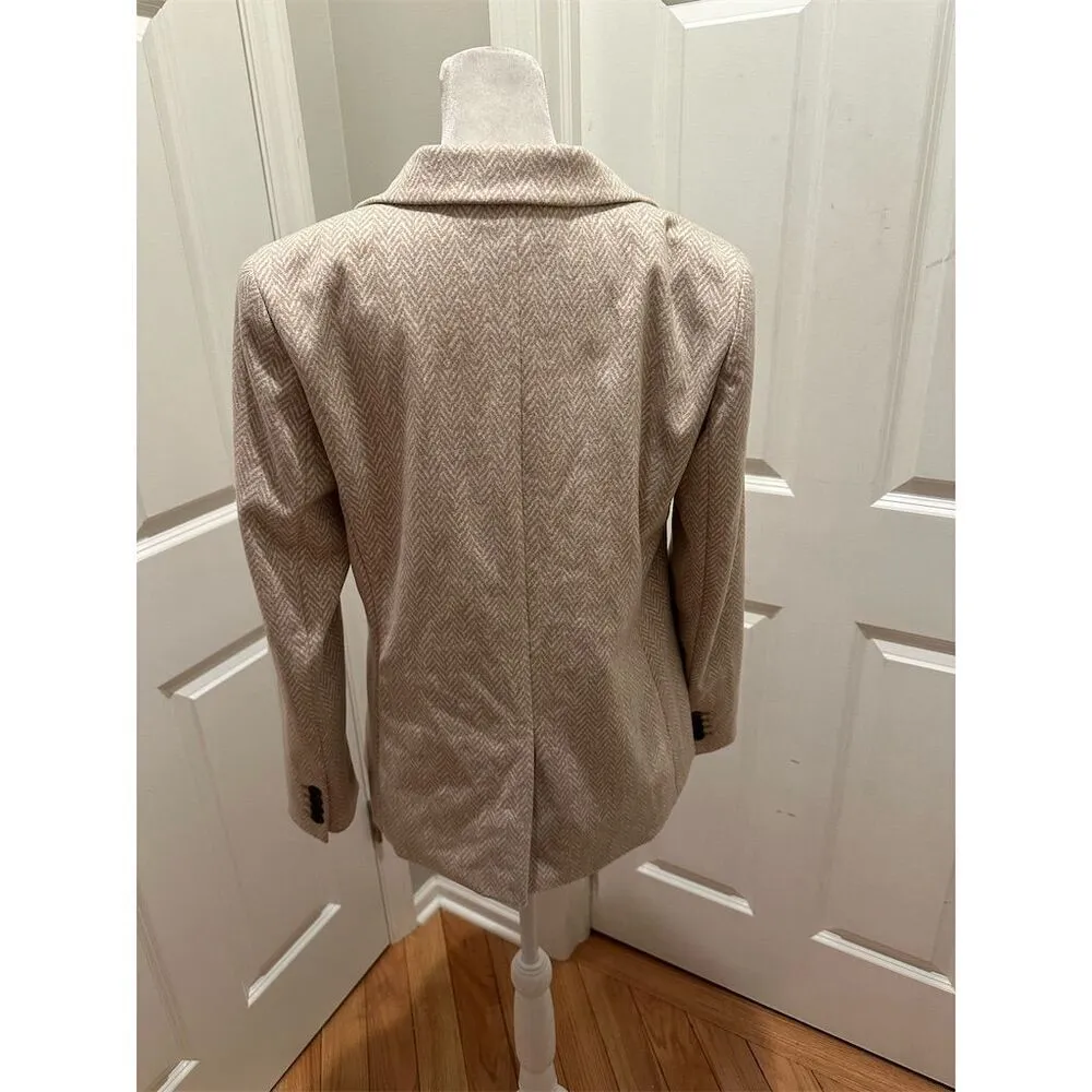 Ann Taylor Women's Gray Herringbone Blazer Size 6 Business Casual - Image 4